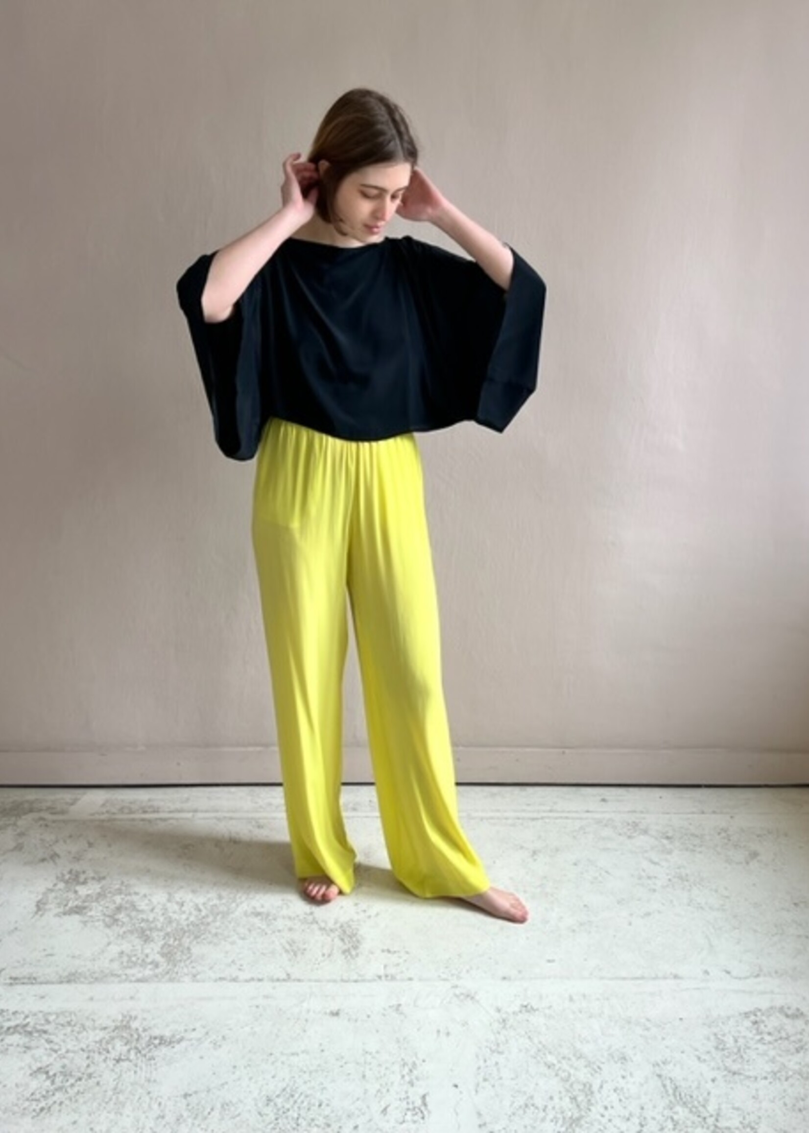 Ottod'Ame Wide-leg silk-blend trousers yellow