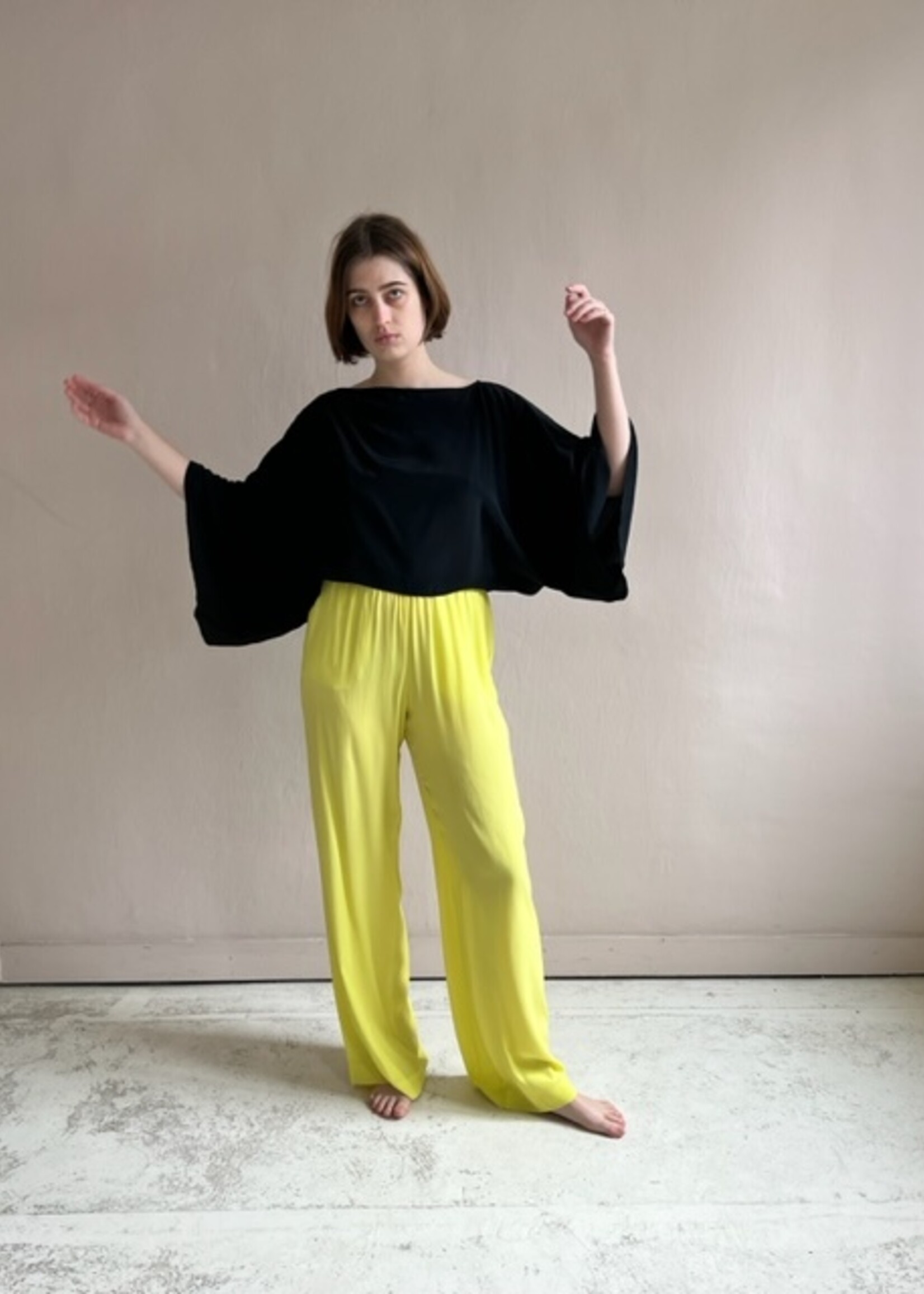 Ottod'Ame Wide-leg silk-blend trousers yellow