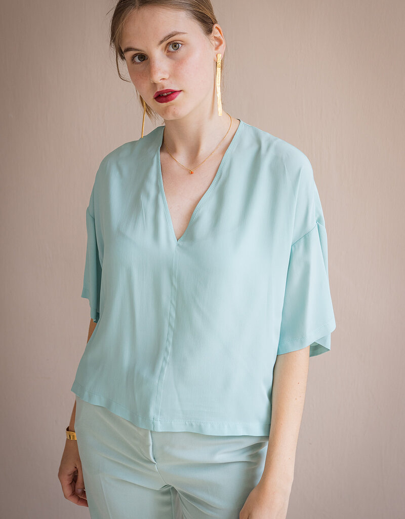 Ottod'Ame Flowing silk-blend blouse