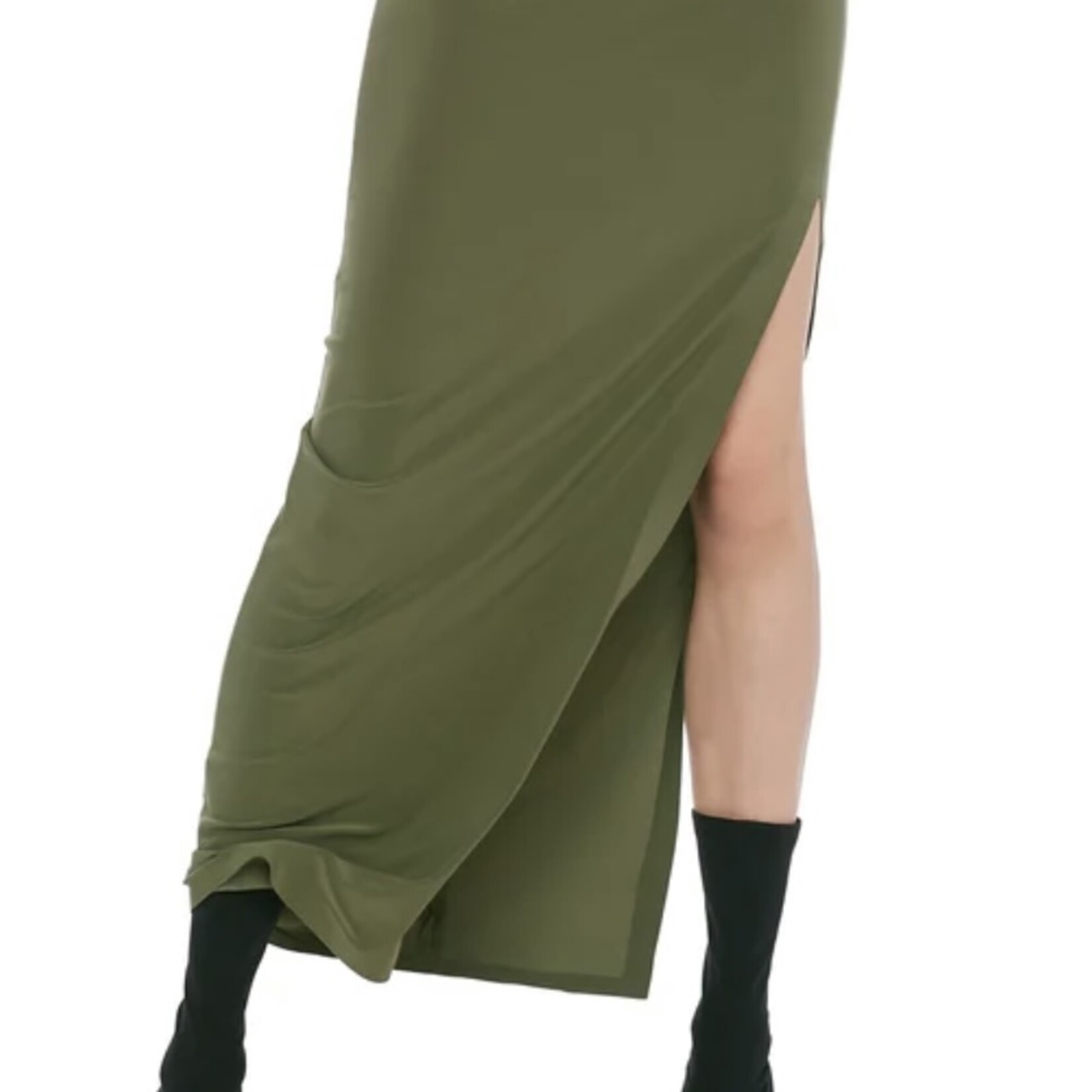 Norma Kamali SIDE SLIT LONG SKIRT