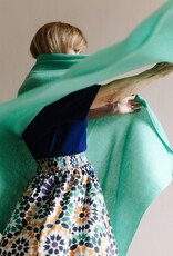 White + Warren Cashmere Travel Wrap retro green