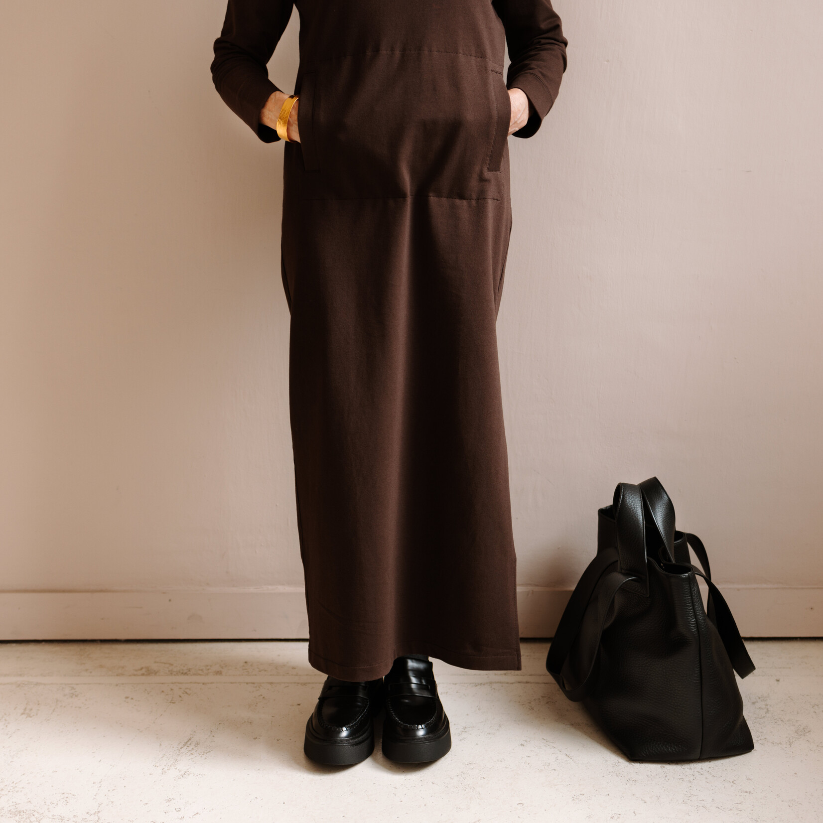 Norma Kamali 3/4 SLEEVE TAILORED TERRY GOWN