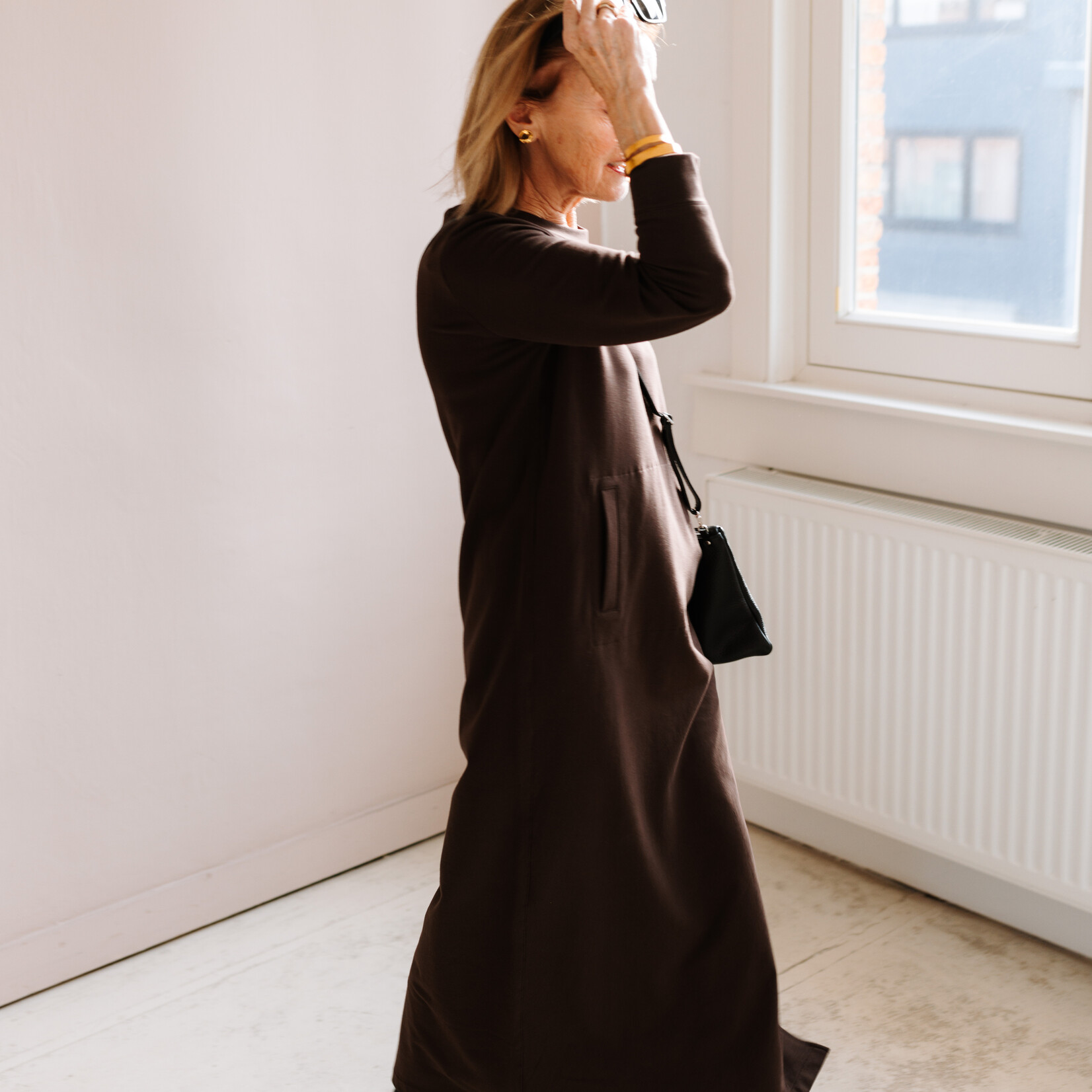 Norma Kamali 3/4 SLEEVE TAILORED TERRY GOWN