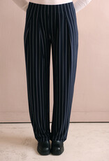 Norma Kamali Low rise pleated trouser pinstripe