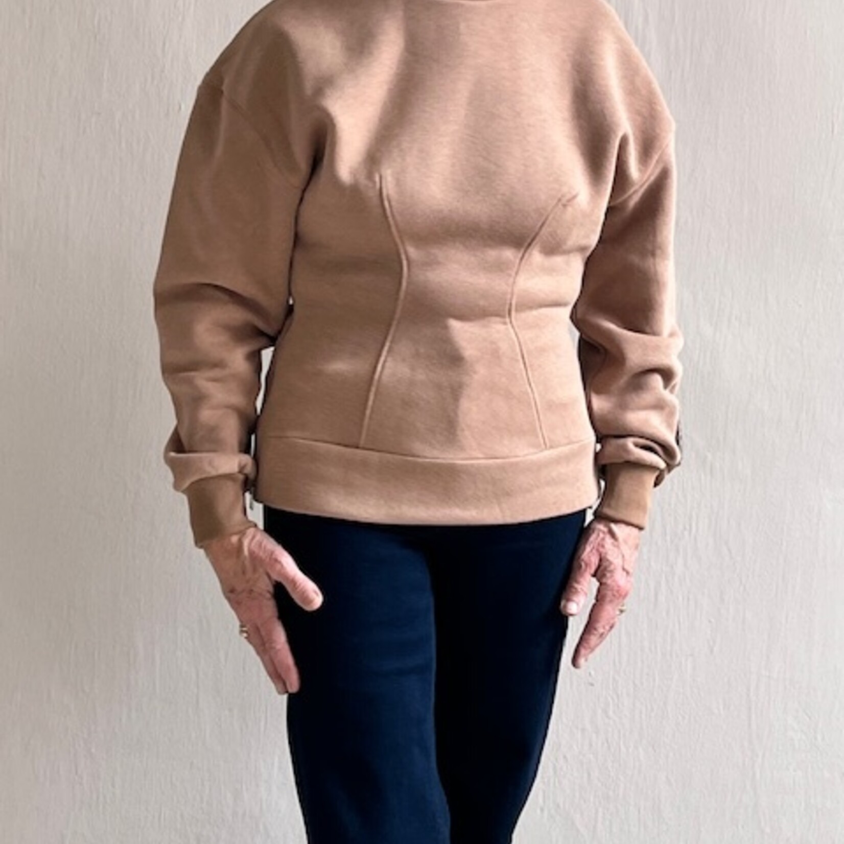 Tela Sweat felpa Vinca beige