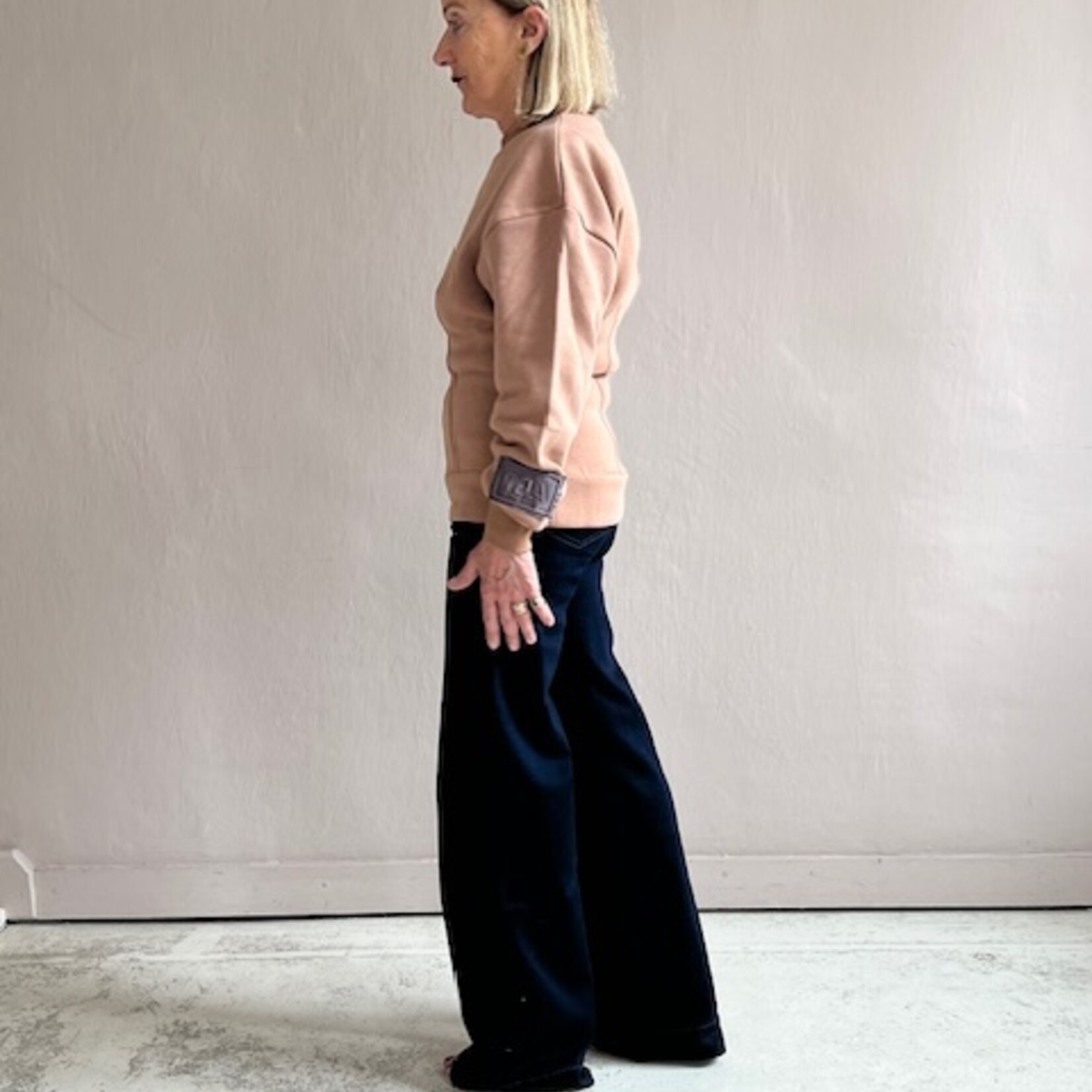 Tela Sweat felpa Vinca beige