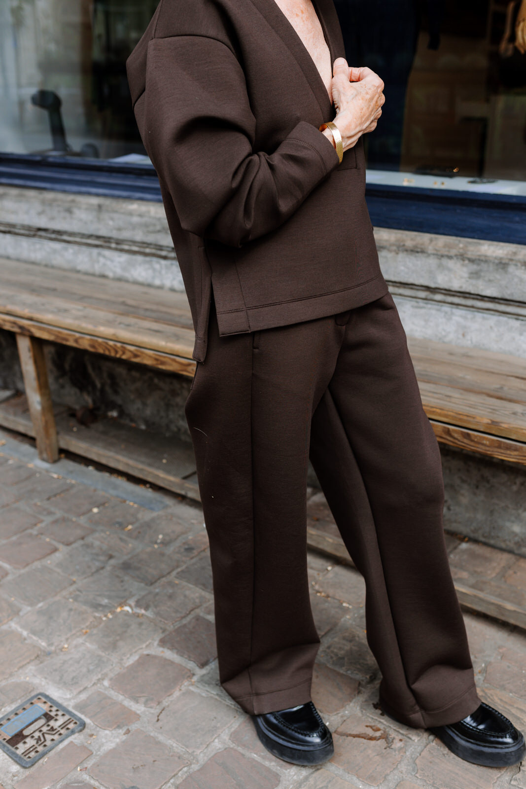 Tela scuba pantalón sale