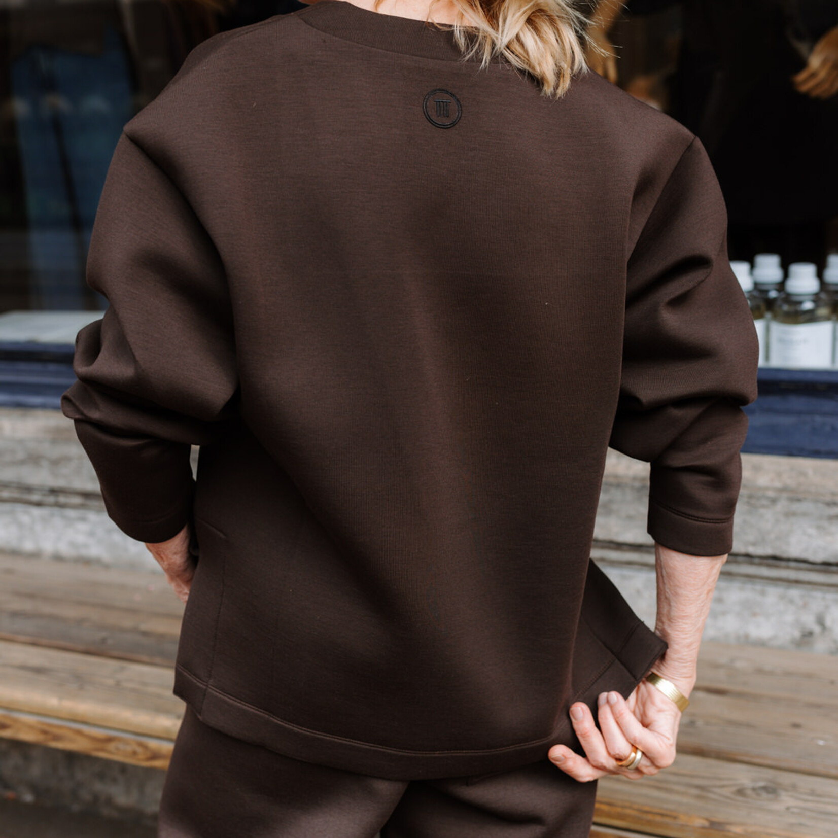 Tela Maglia Sharon scuba jersey brown