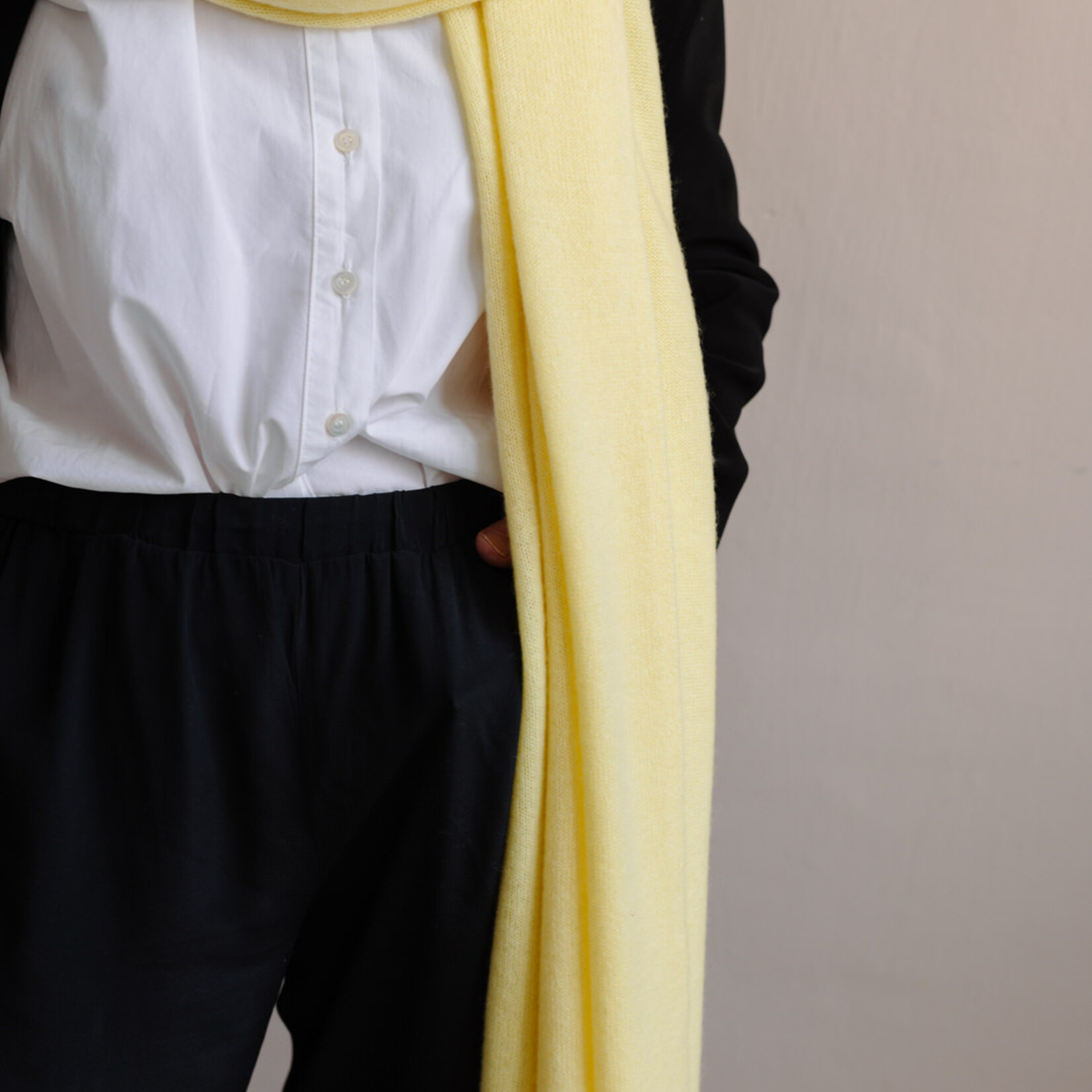 White + Warren Cashmere Travel Wrap soft daffodil