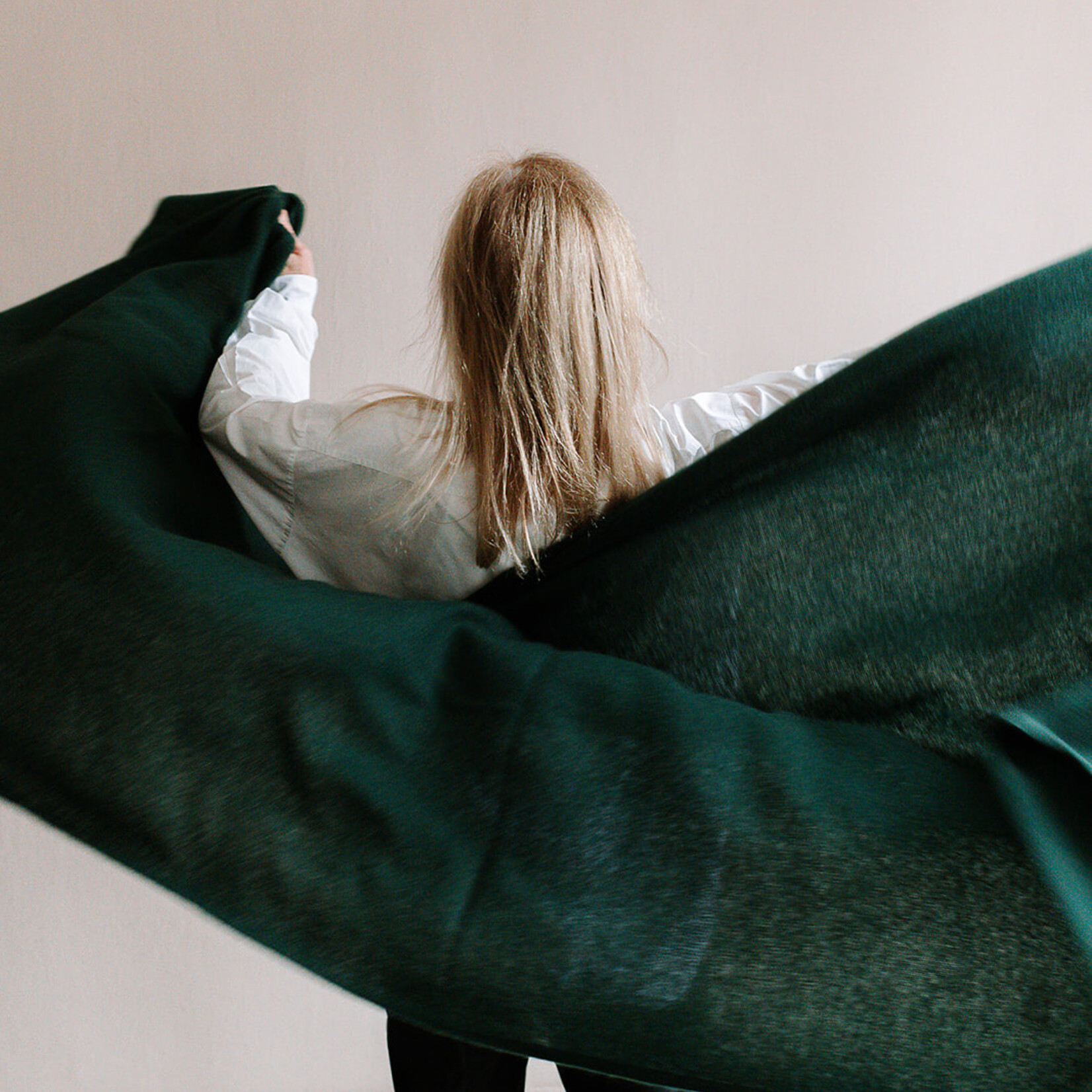 White + Warren Luxurious travel wrap deep emerald