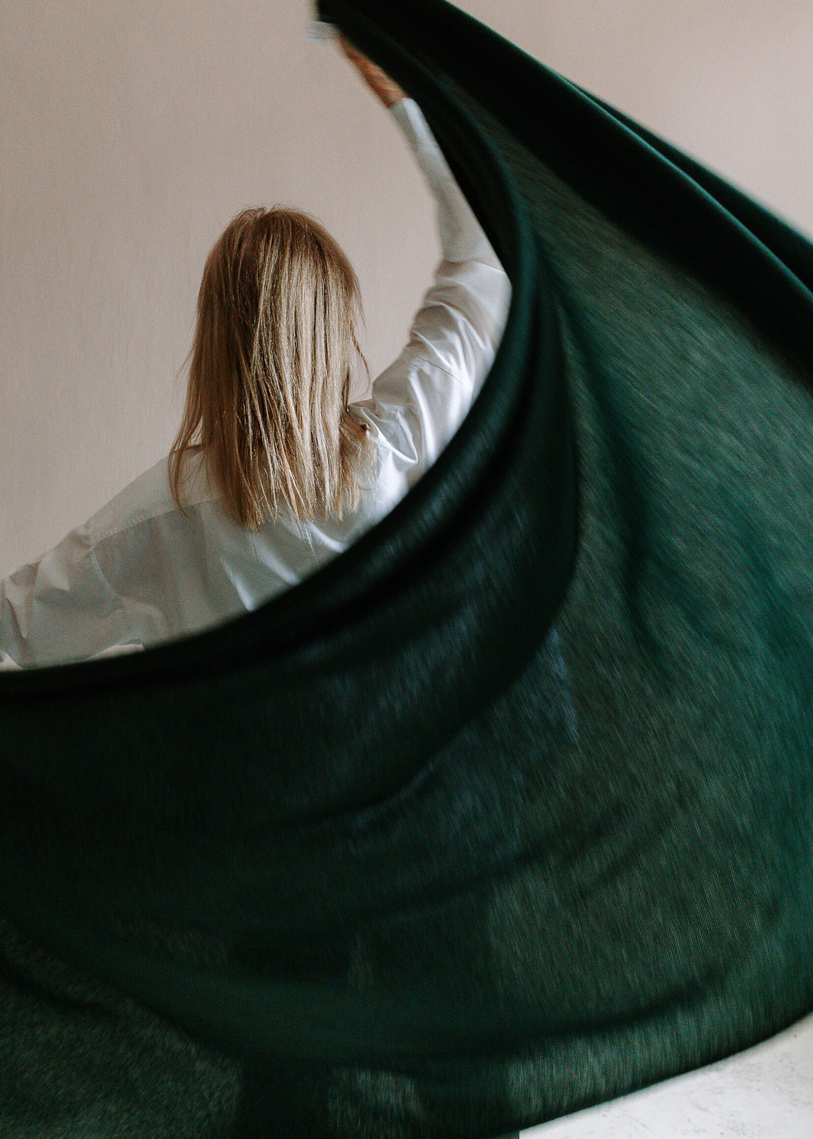 White + Warren Luxurious travel wrap deep emerald