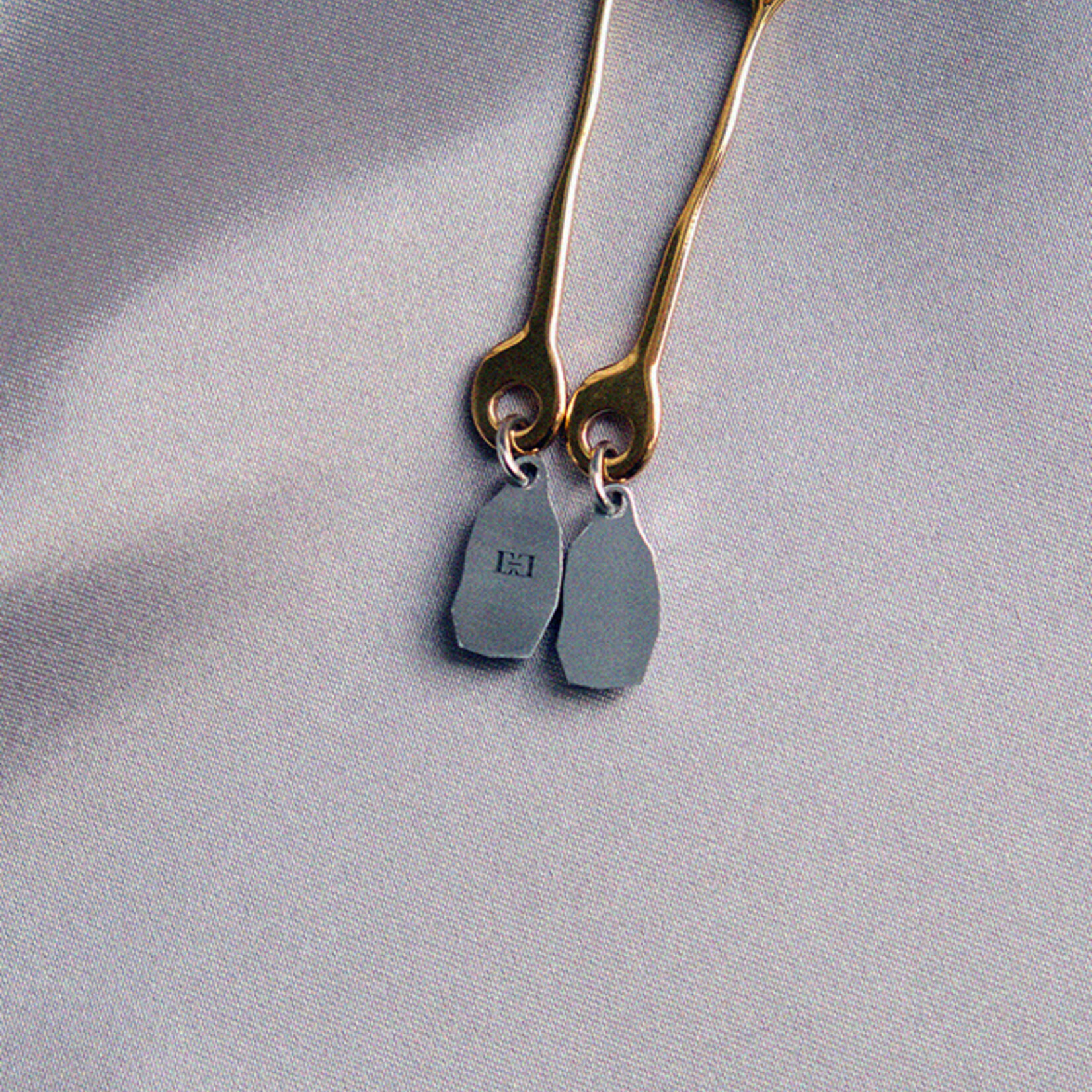 Tweek-eek Diamond bone big earrings