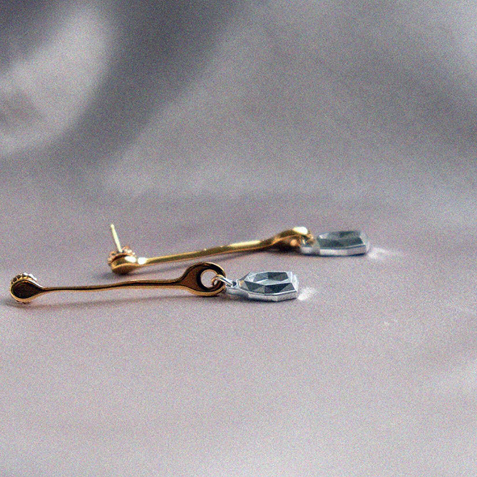 Tweek-eek Diamond bone big earrings