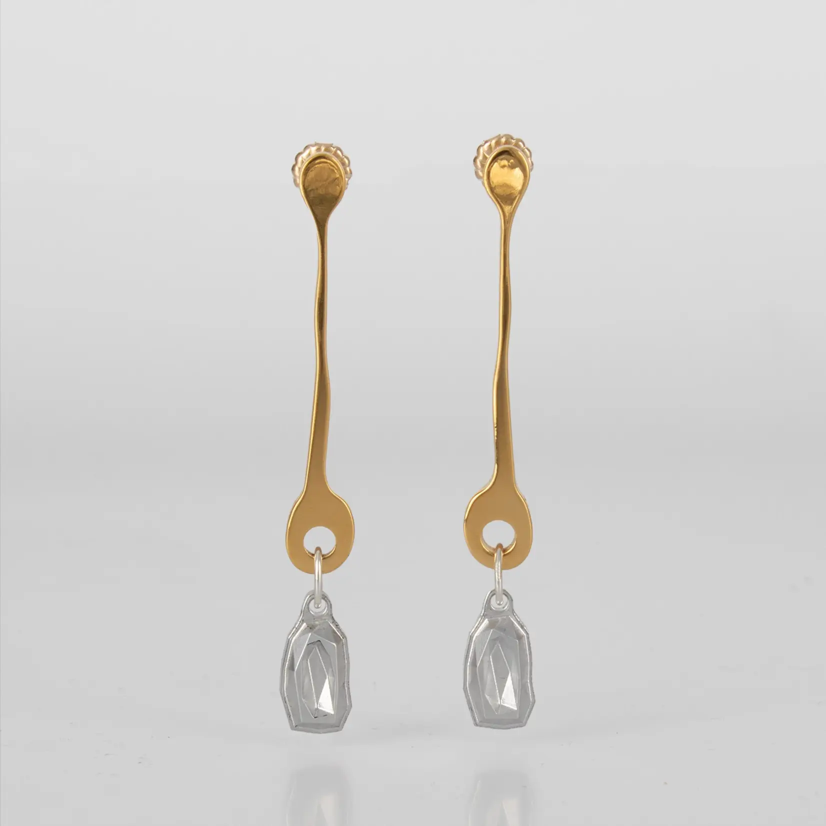 Tweek-eek Diamond bone big earrings