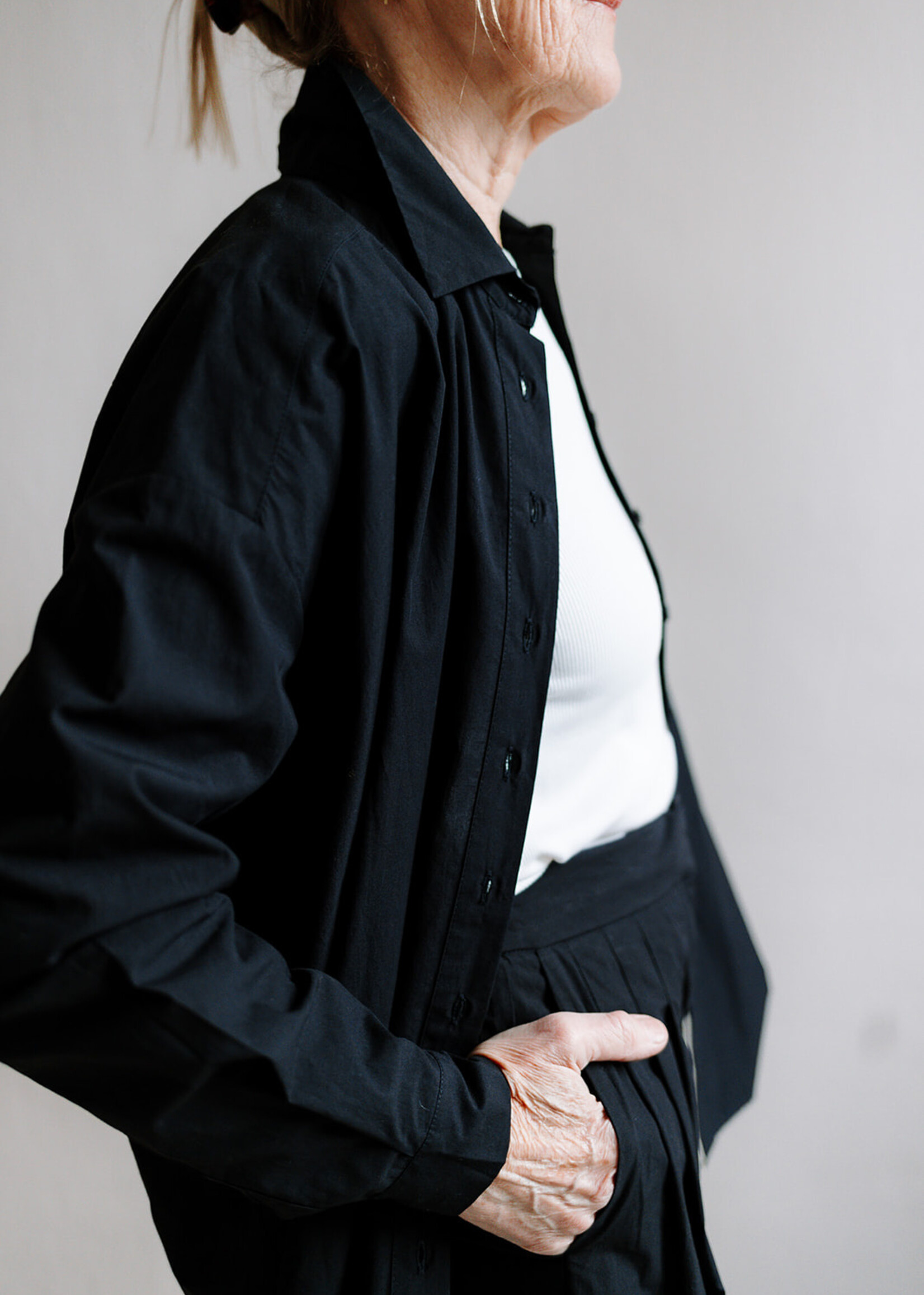 Ottod'Ame Oversized Cotton Shirt (Black)