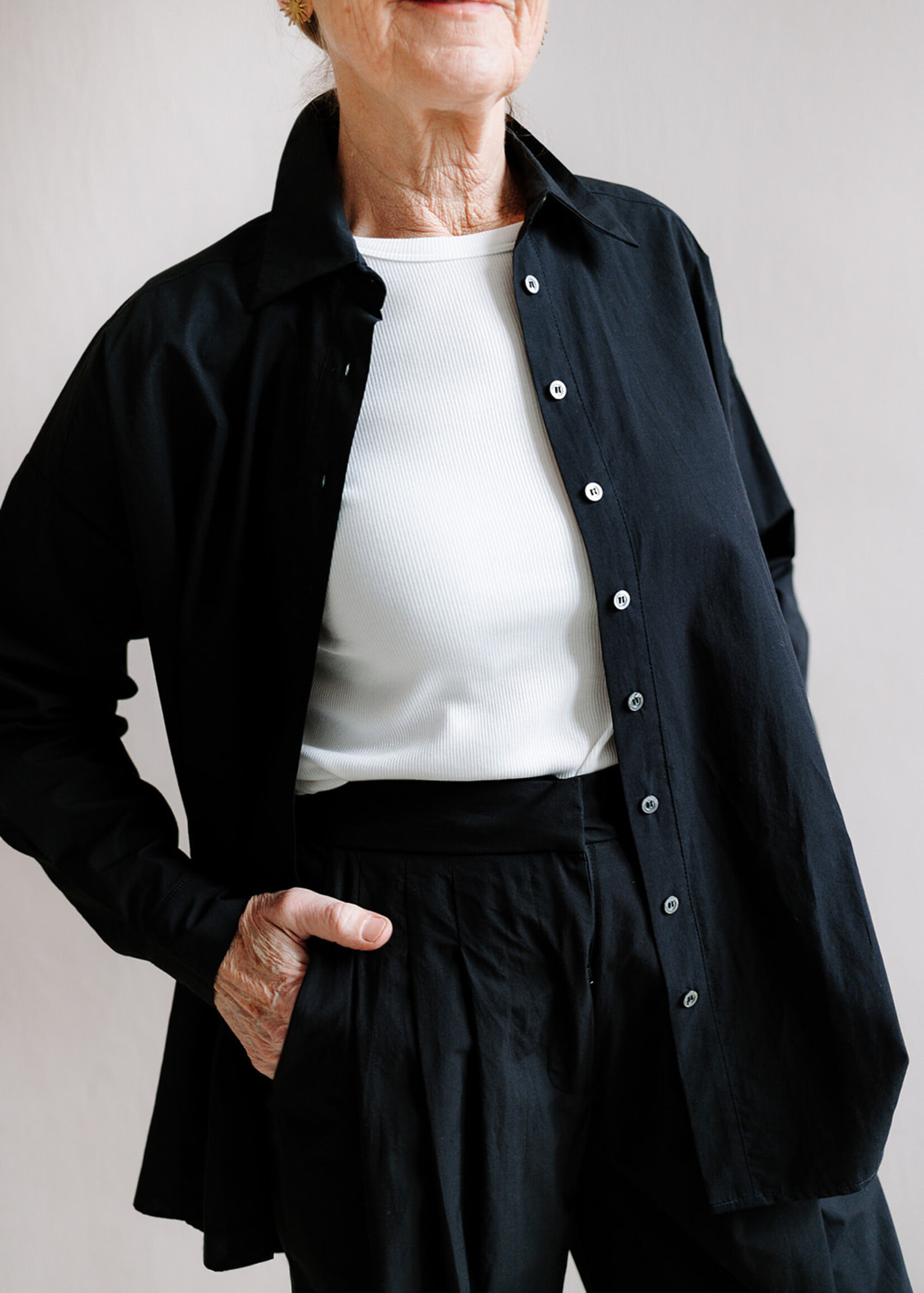 Ottod'Ame Oversized Cotton Shirt (Black)