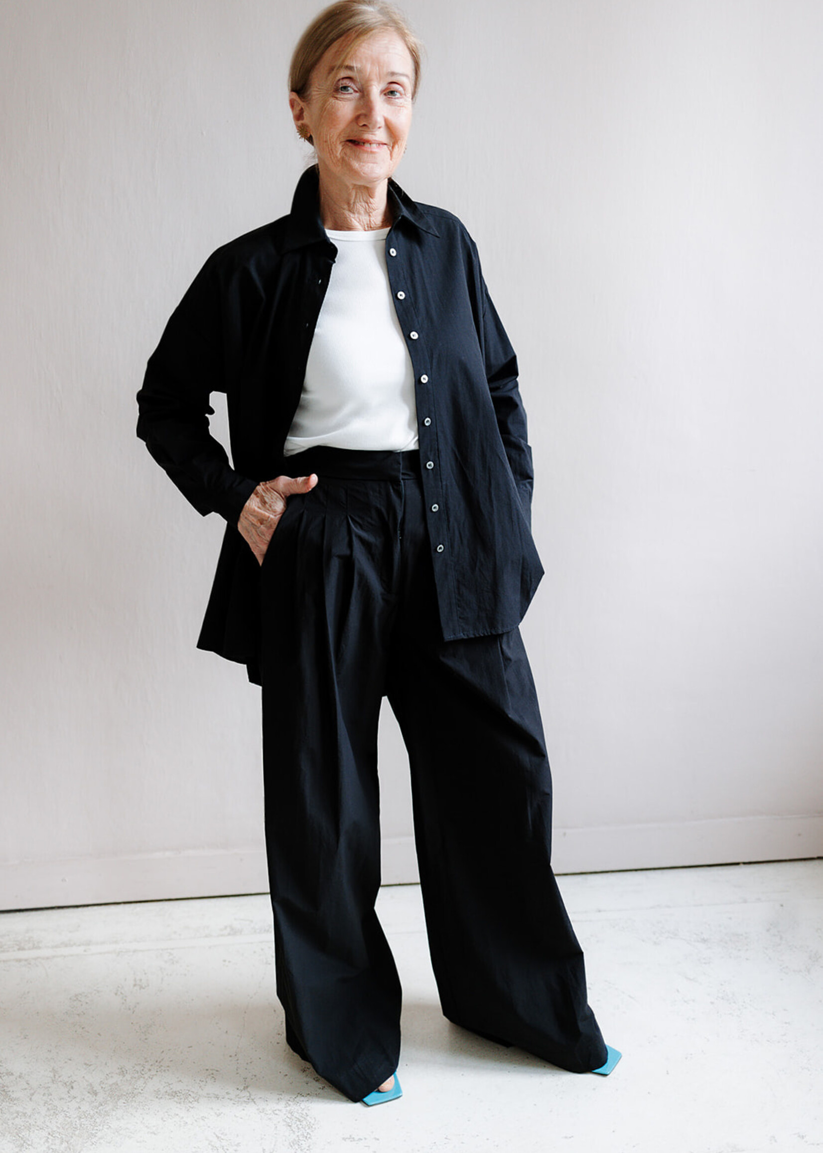 Ottod'Ame Oversized Cotton Shirt (Black)