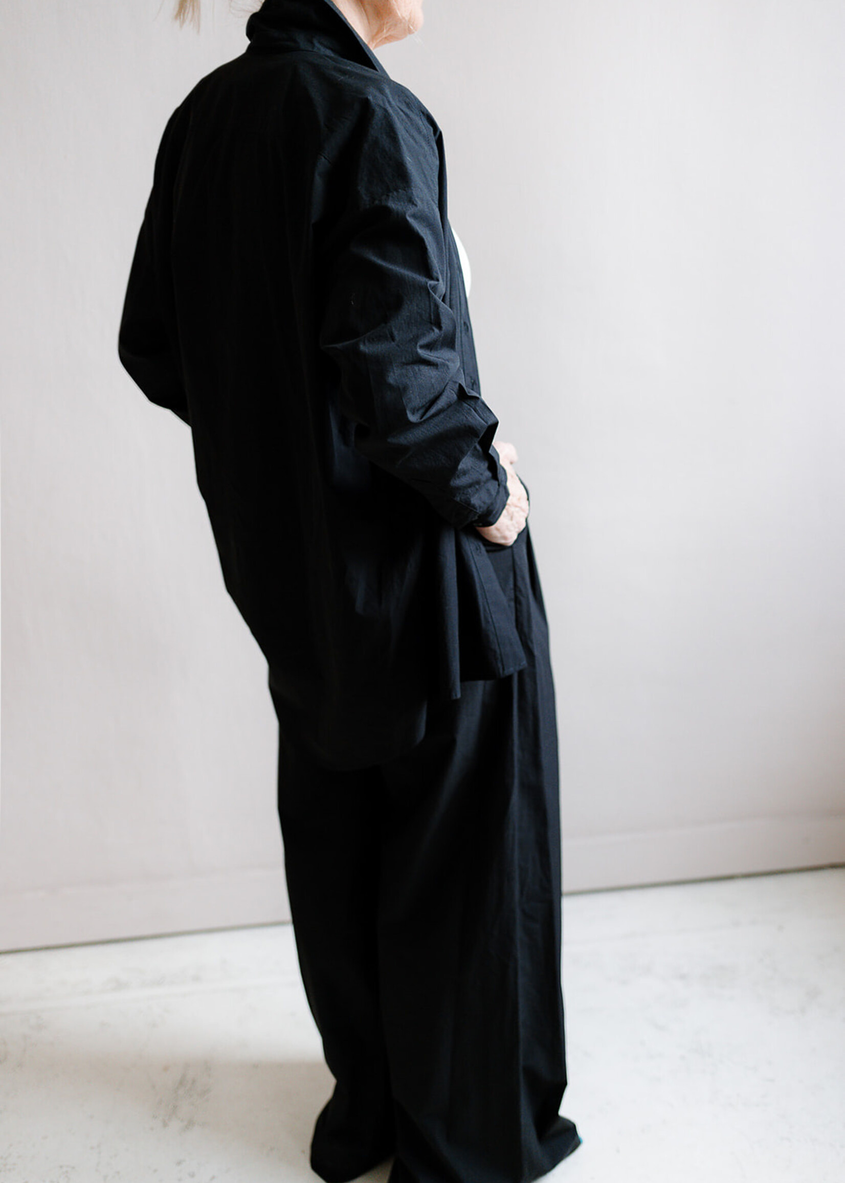 Ottod'Ame Oversized Cotton Shirt (Black)