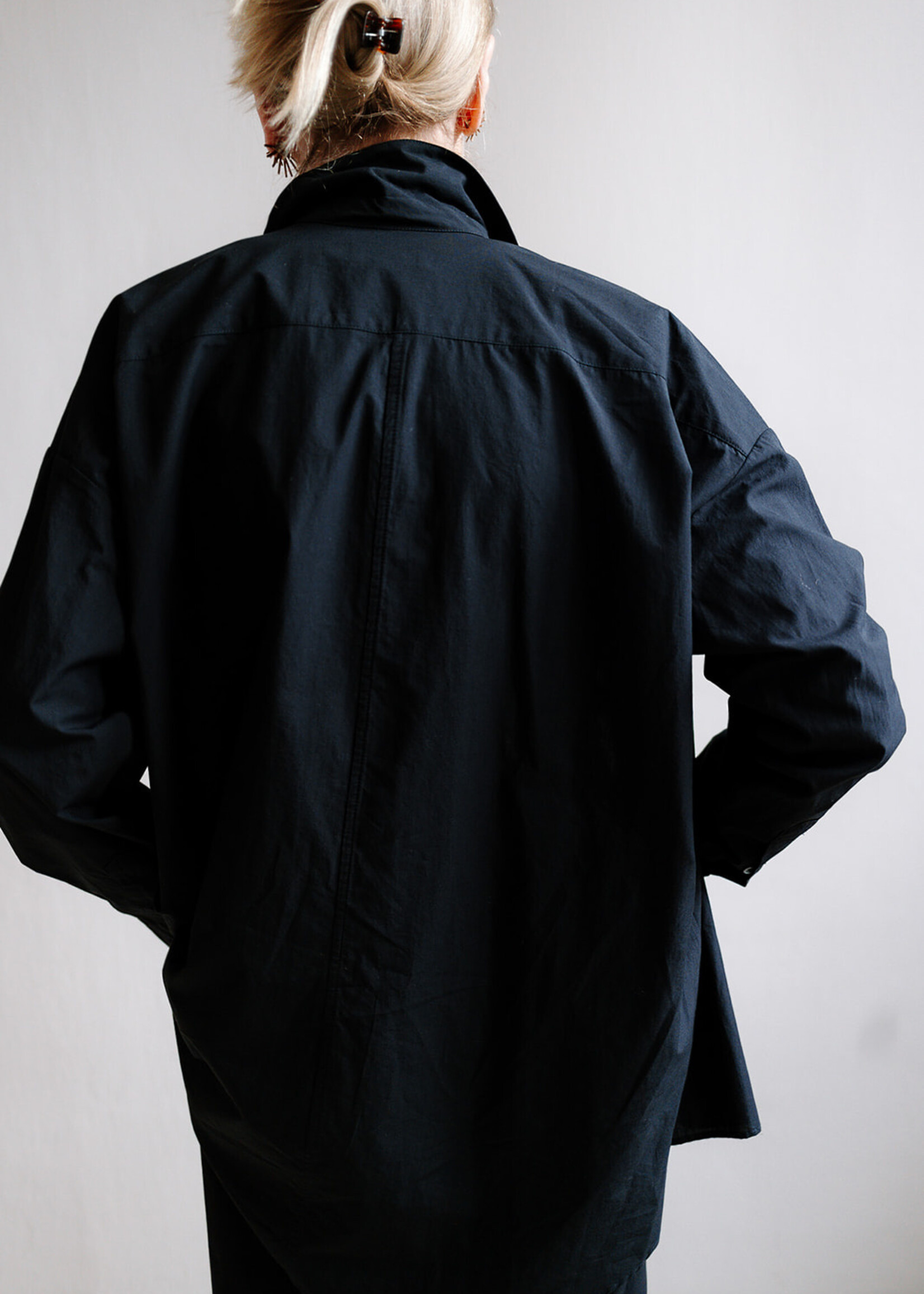 Ottod'Ame Oversized Cotton Shirt (Black)