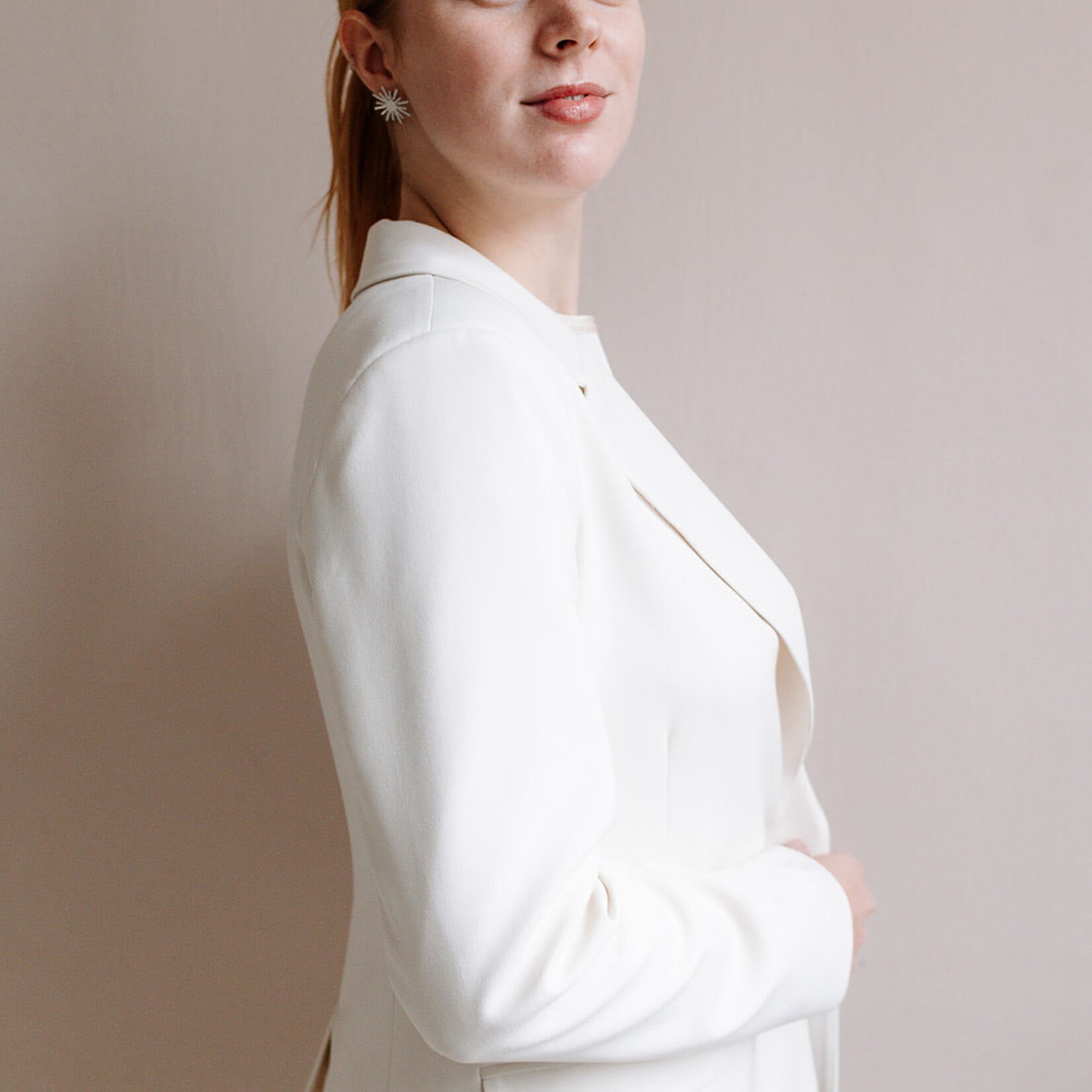 Ottod'Ame One Button Blazer (Cream)