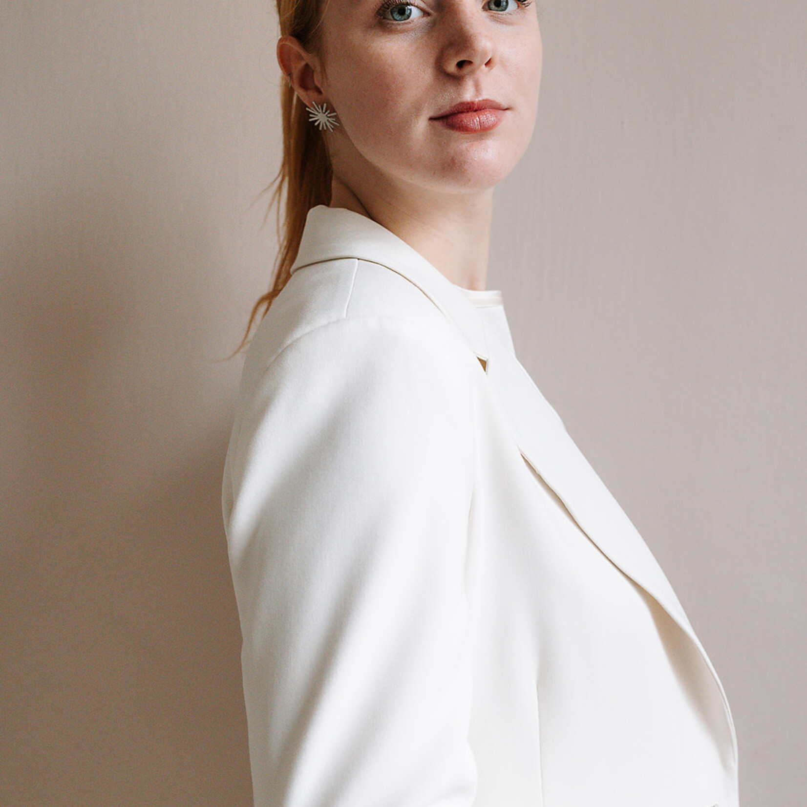 Ottod'Ame One Button Blazer (Cream)