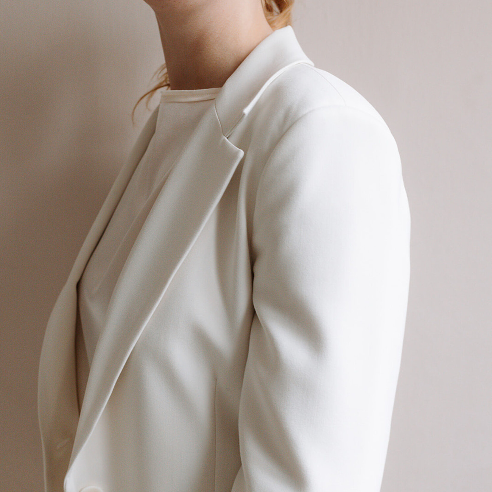 Ottod'Ame One Button Blazer (Cream)