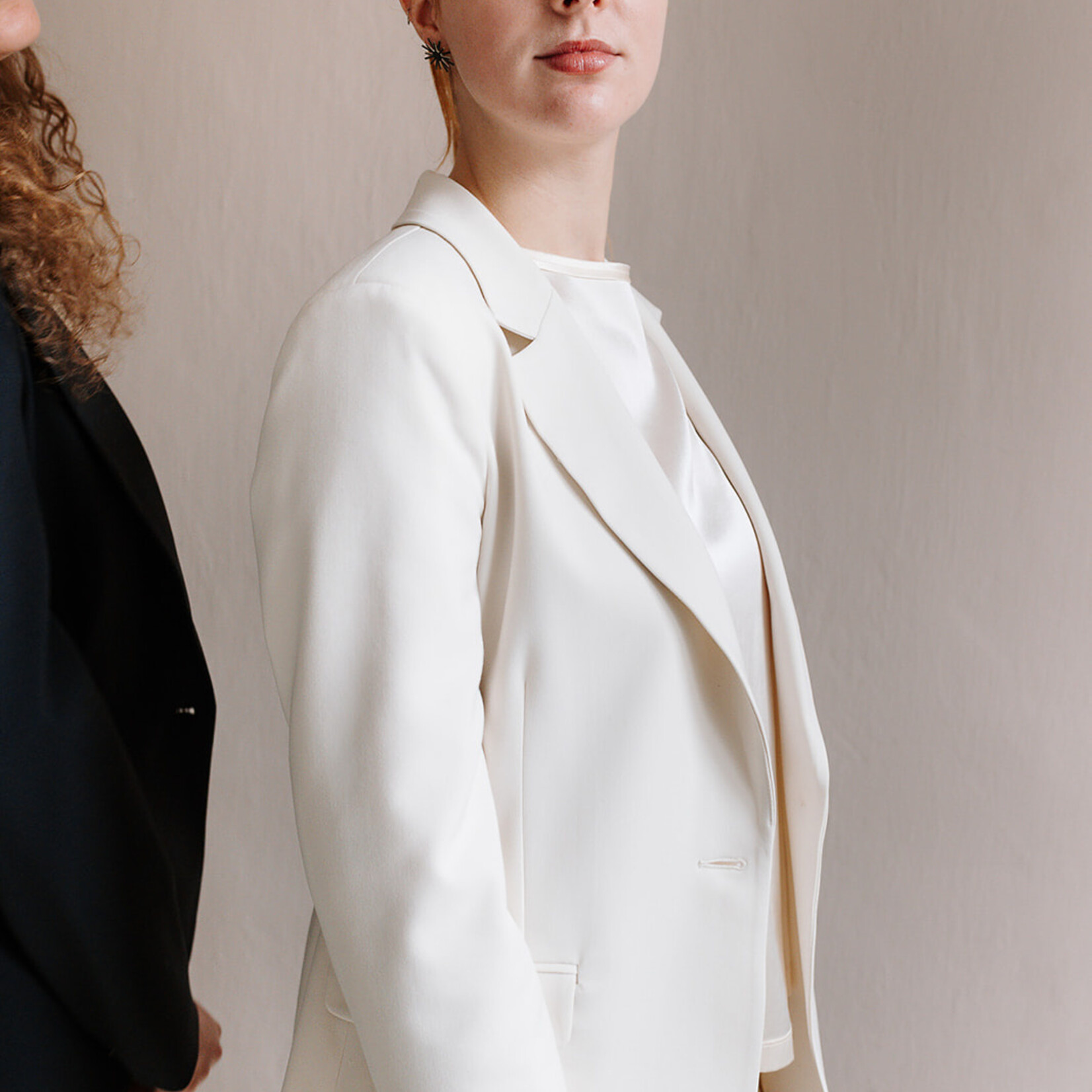 Ottod'Ame One Button Blazer (Cream)