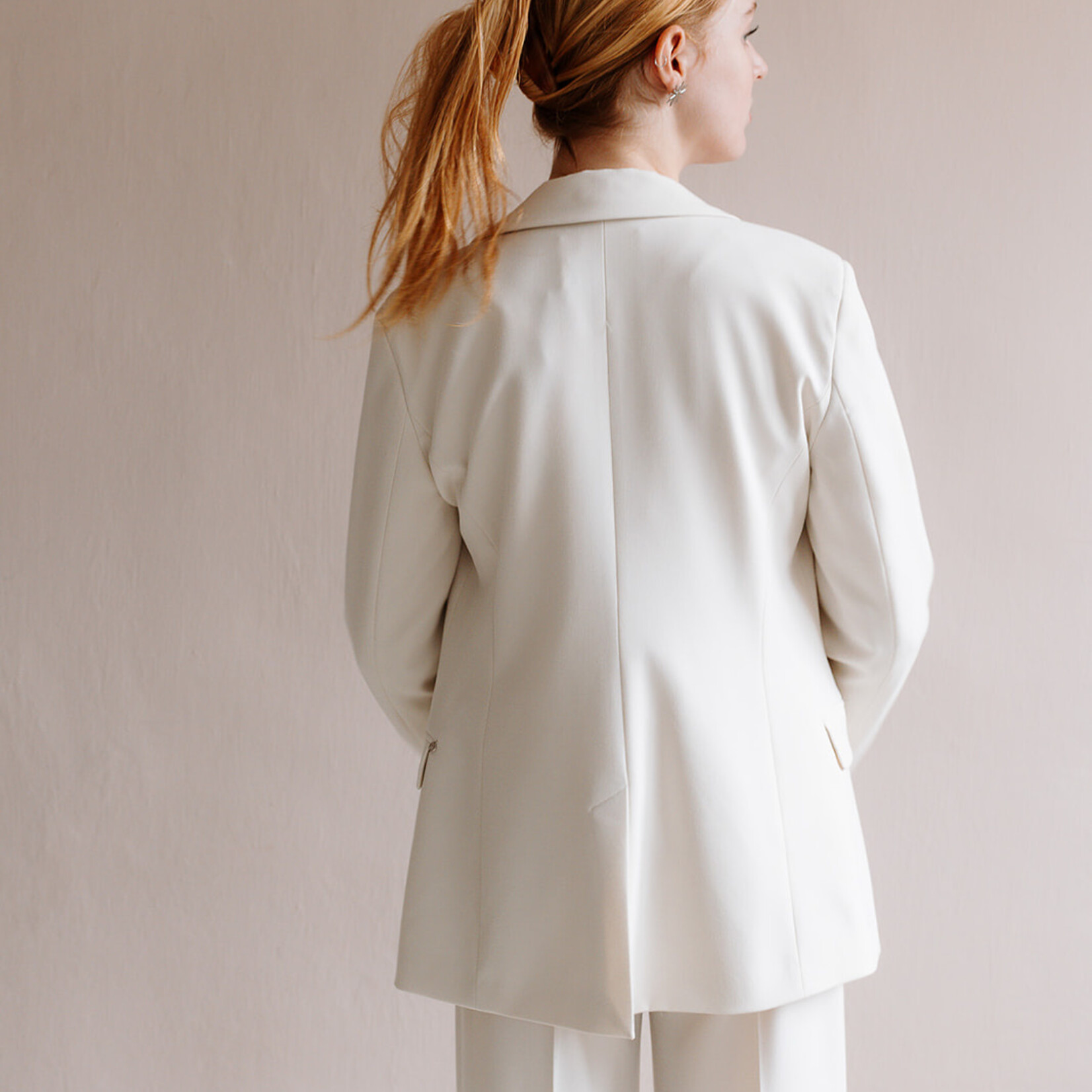 Ottod'Ame One Button Blazer (Cream)
