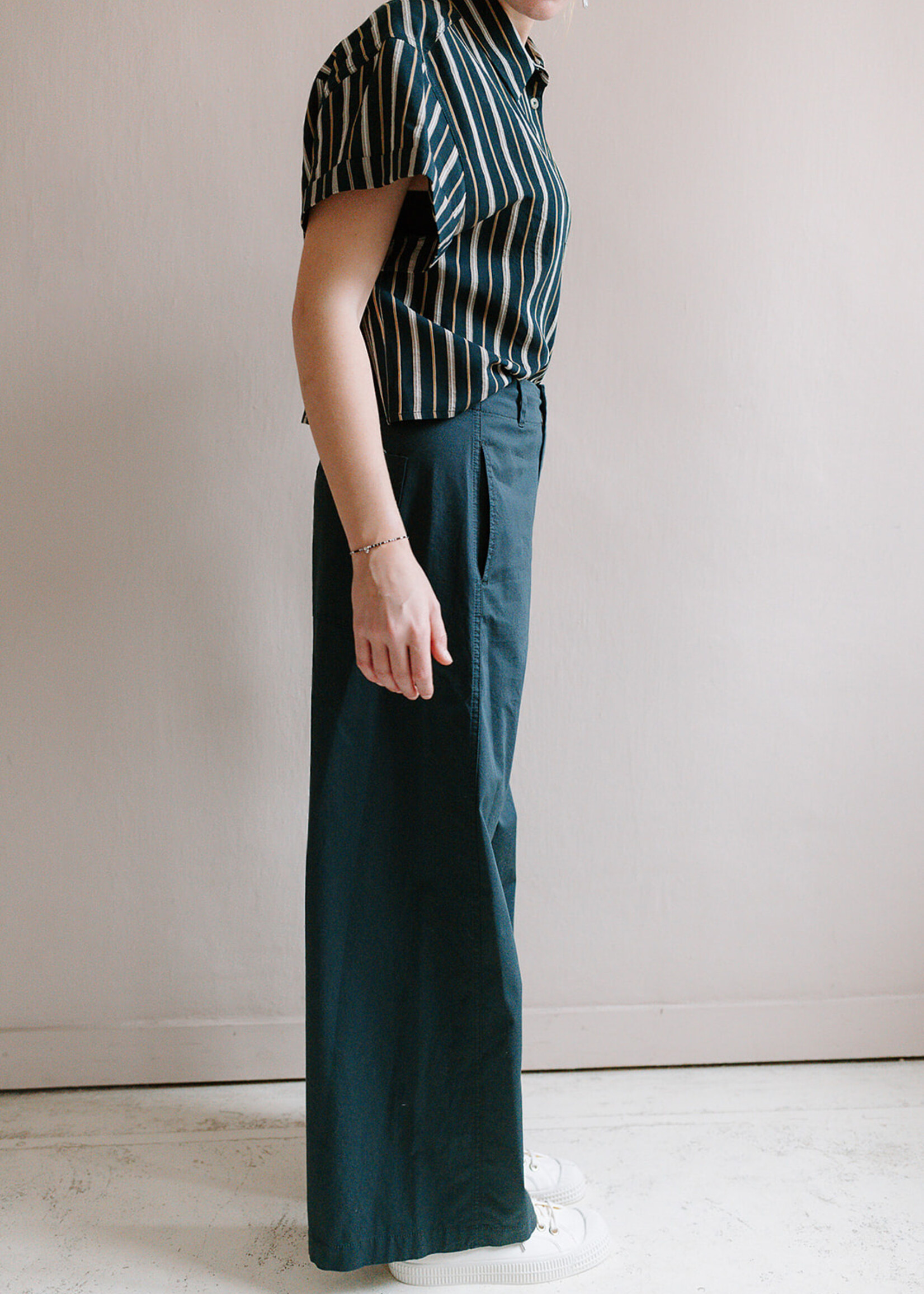 Tela Wide Trousers Vanda/ott (Pine Green)