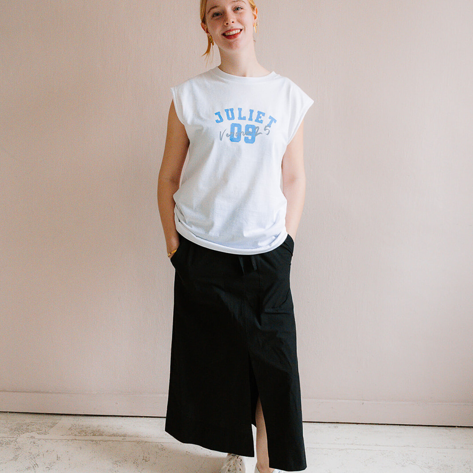 Tela T-shirt whop-(Print White)