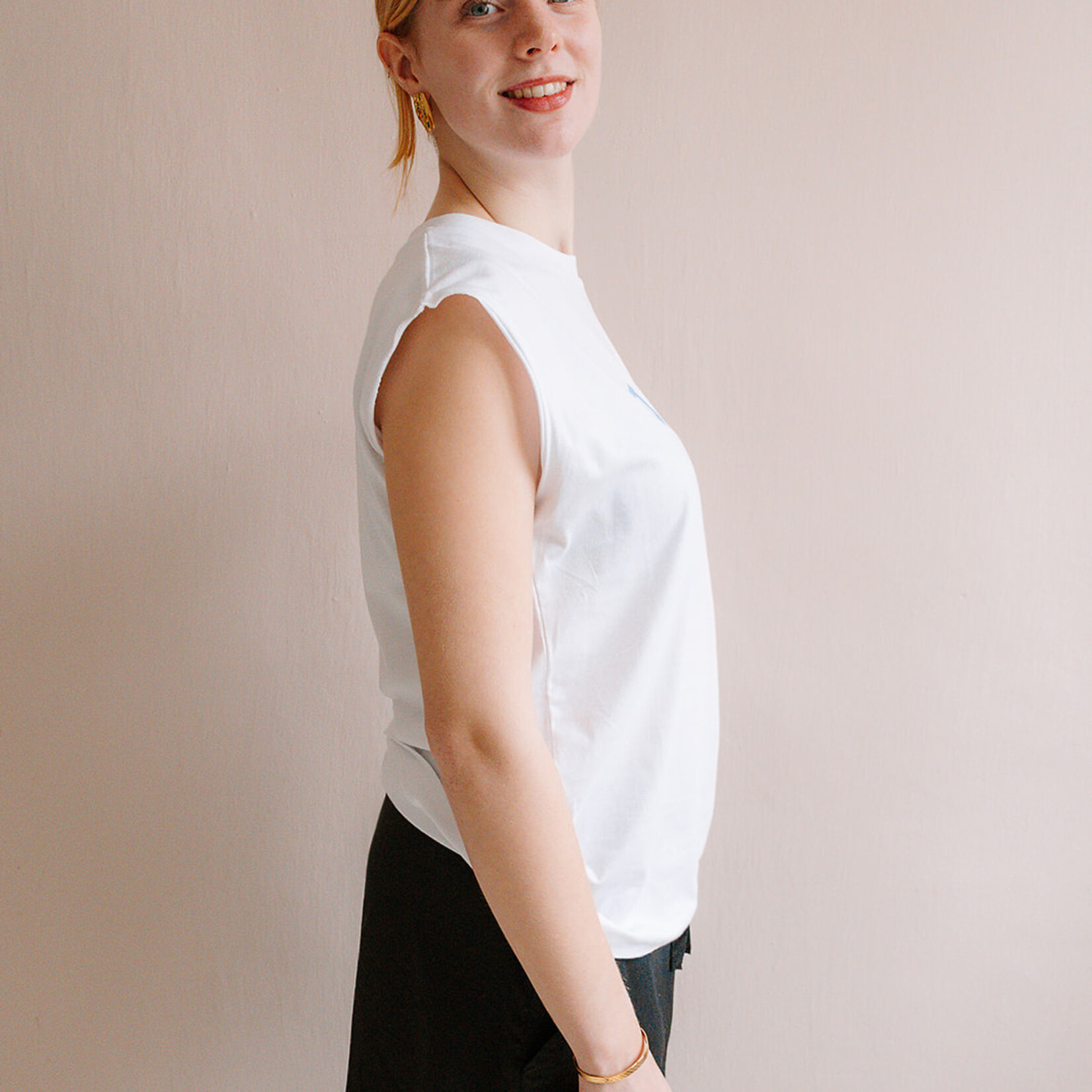 Tela T-shirt whop-(Print White)