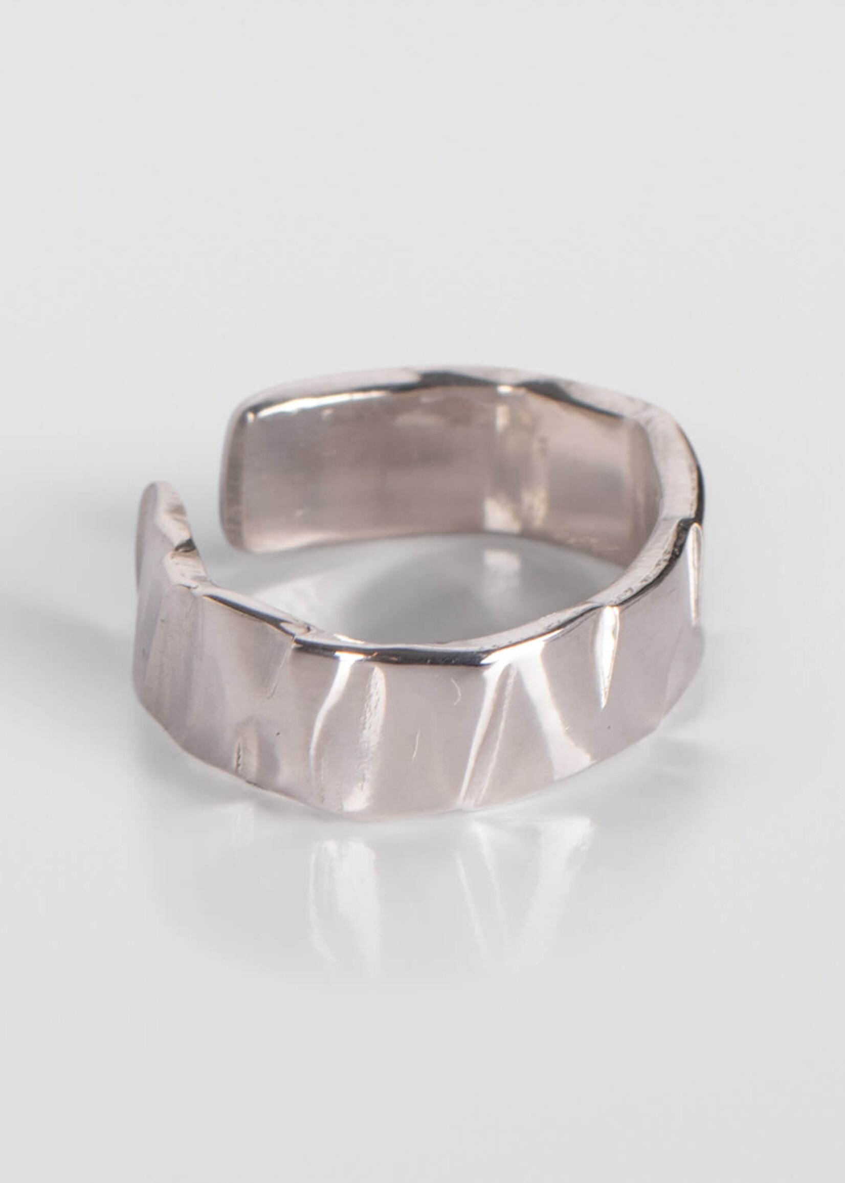 Tweek-eek Gray weave square earcuff silver