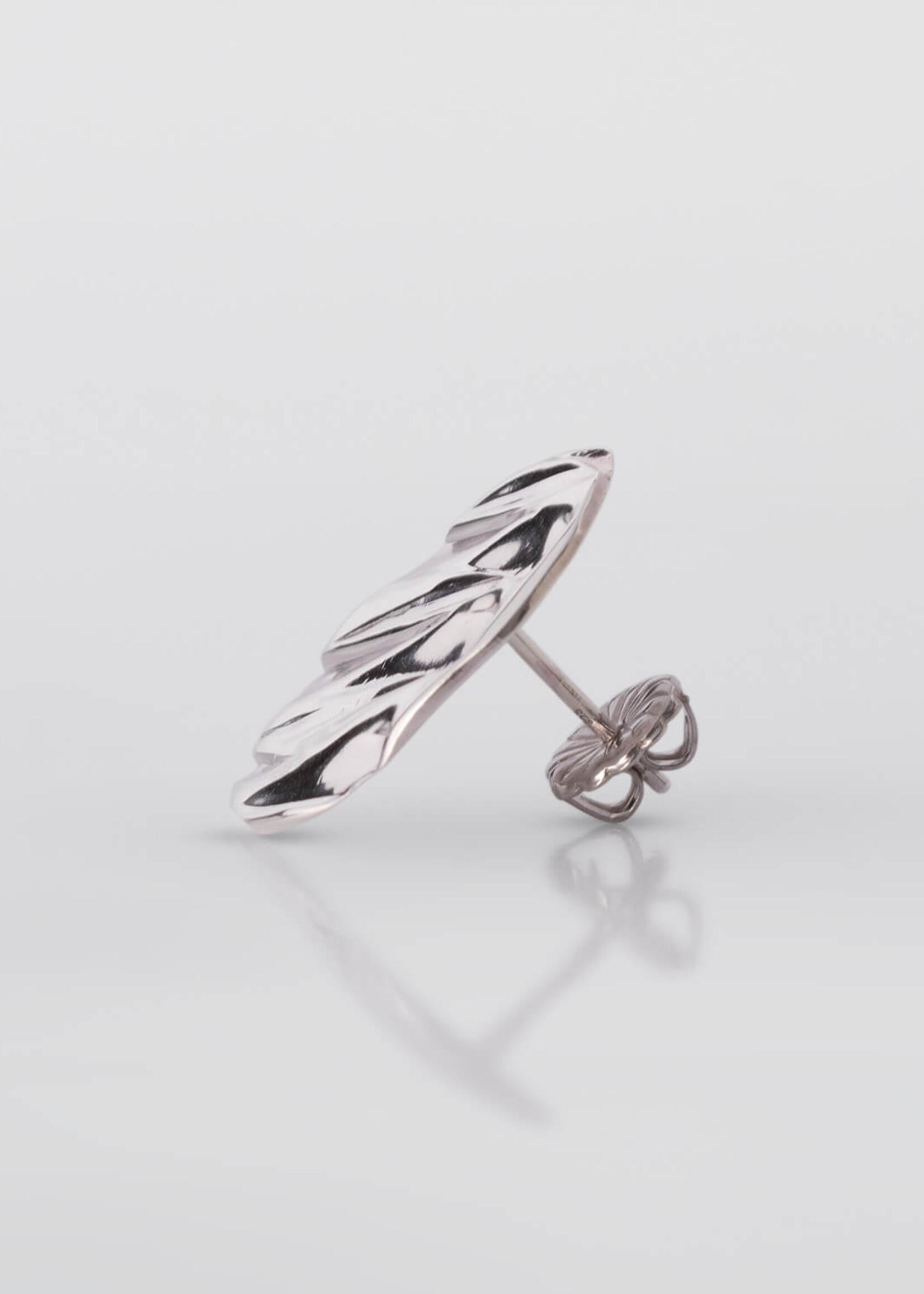 Tweek-eek Gray weave round earrings silver