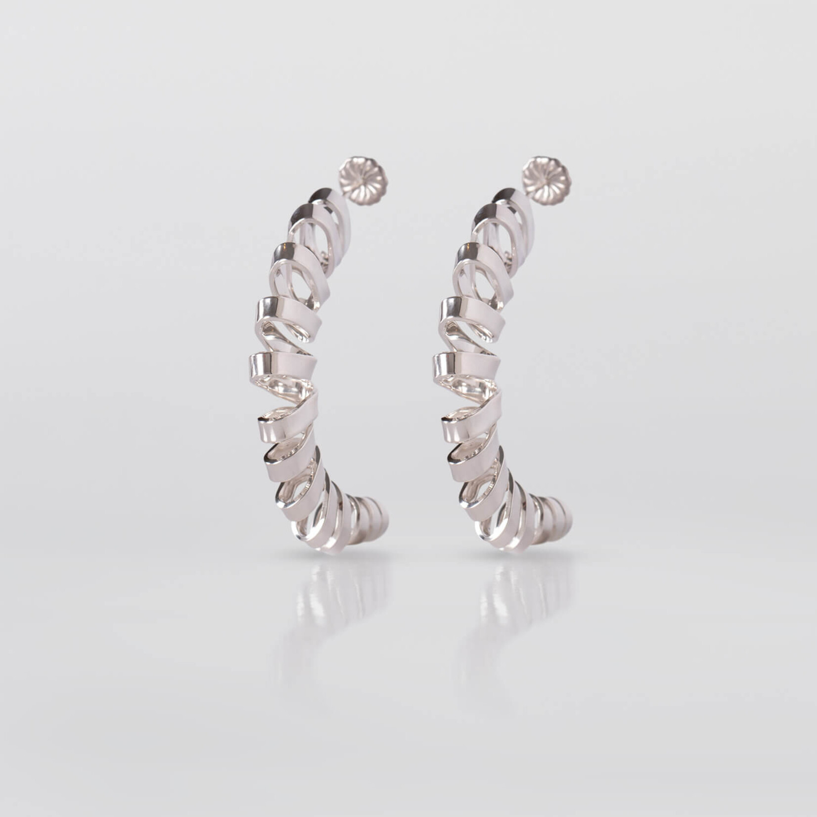 Tweek-eek Gray circle earrings silver