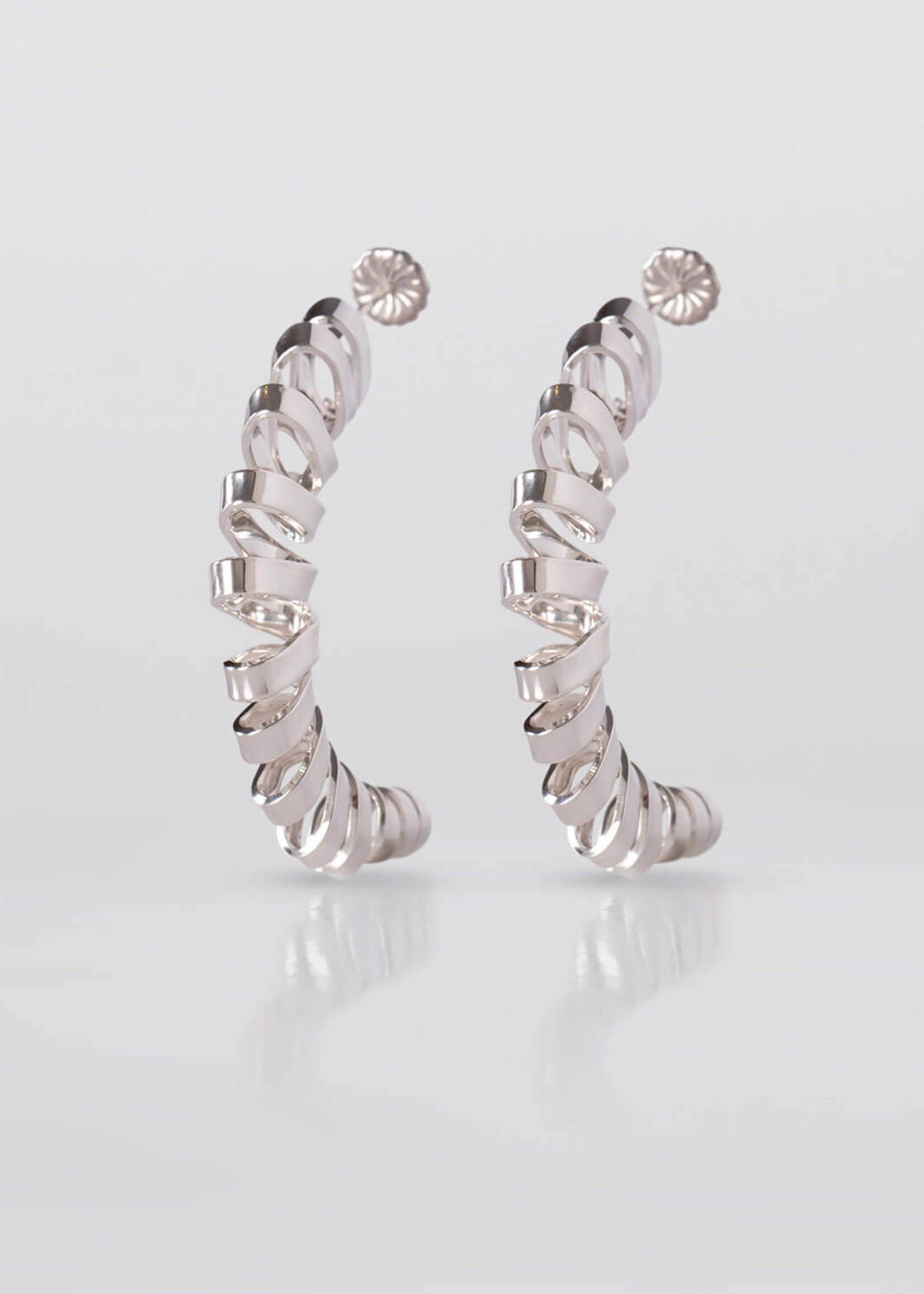 Tweek-eek Gray circle earrings silver
