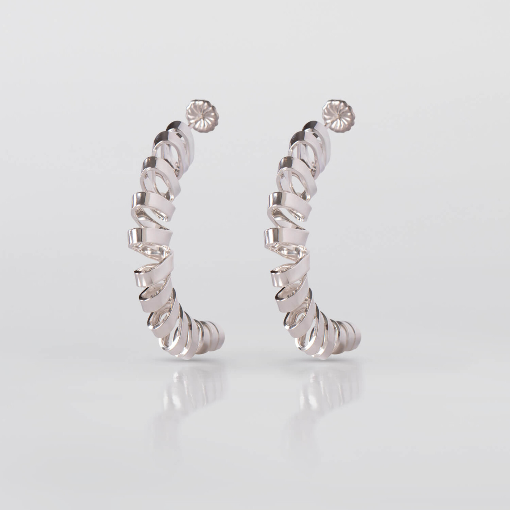 Tweek-eek Gray circle earrings silver