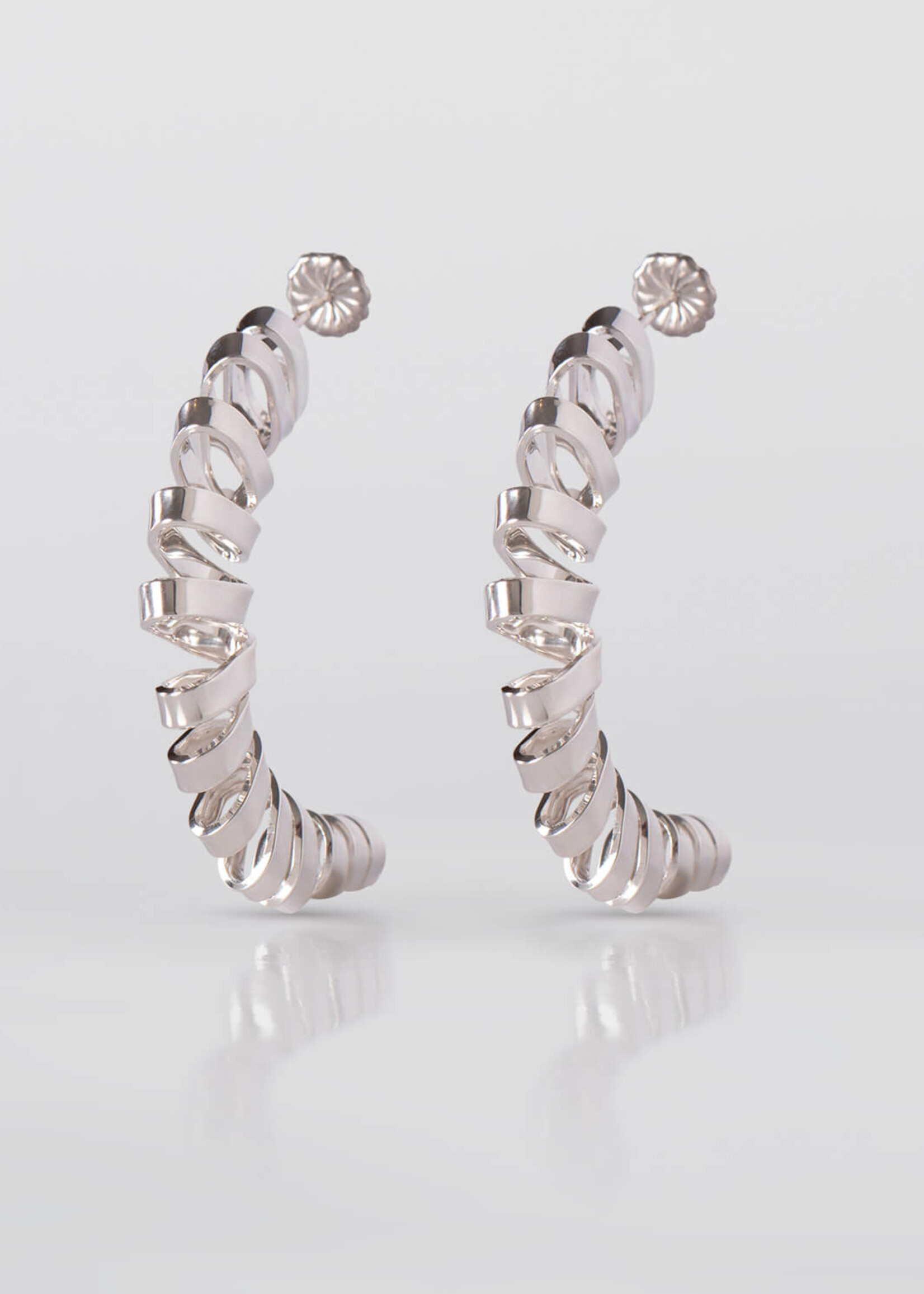 Tweek-eek Gray circle earrings silver
