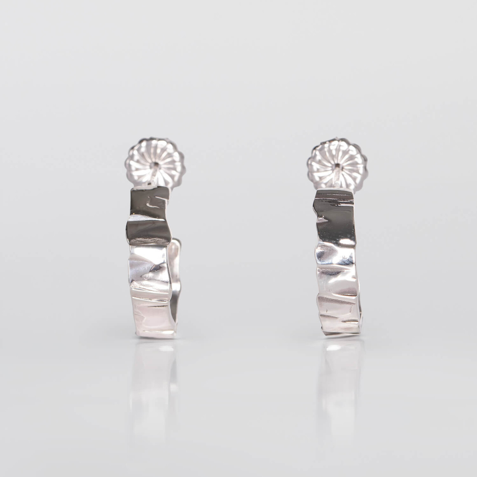 Tweek-eek Gray loops ss earrings silver (small)