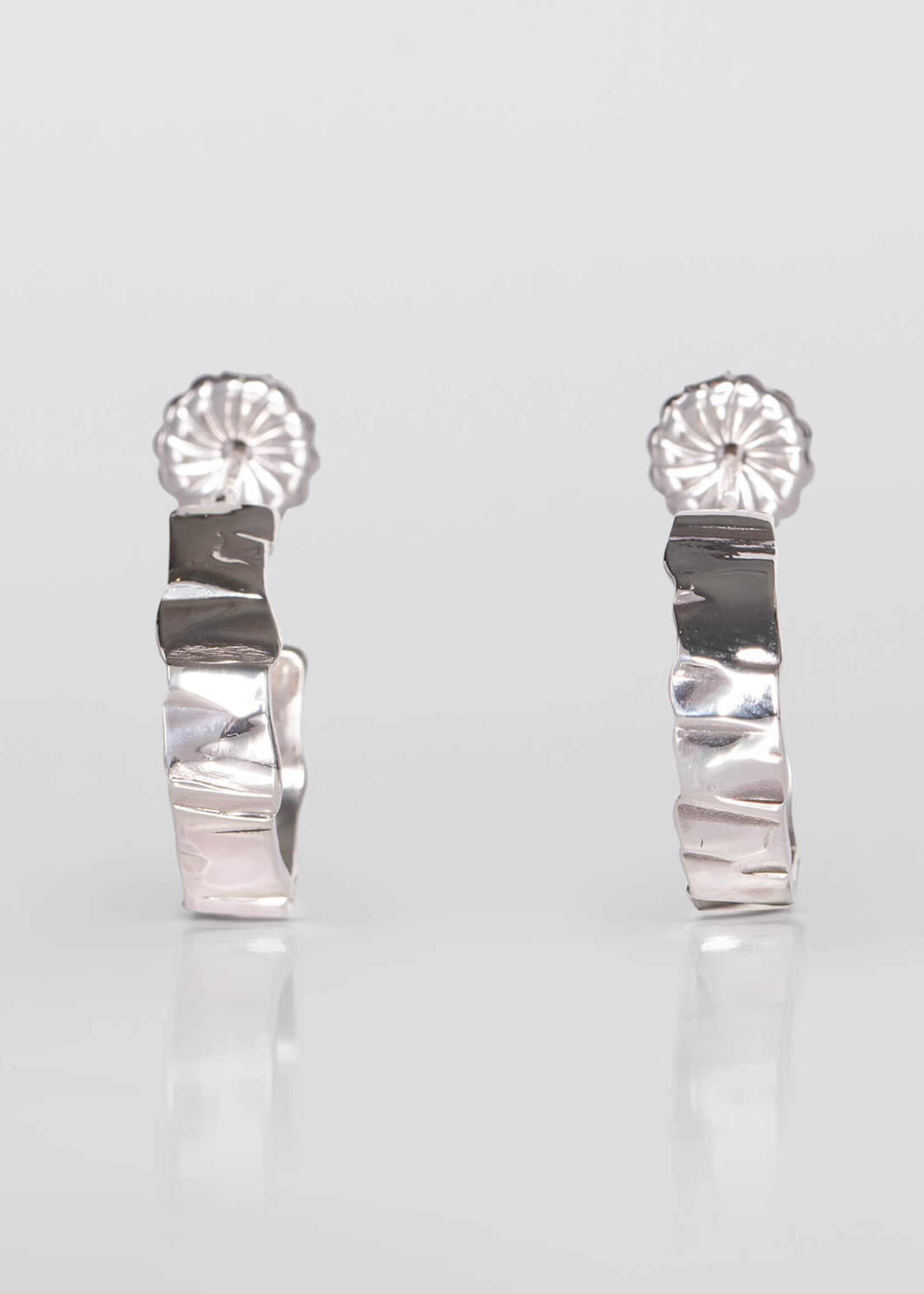 Tweek-eek Gray loops ss earrings silver (small)
