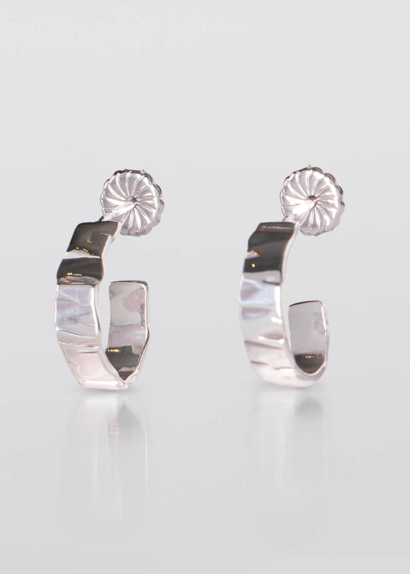Tweek-eek Gray loops ss earrings silver (small)