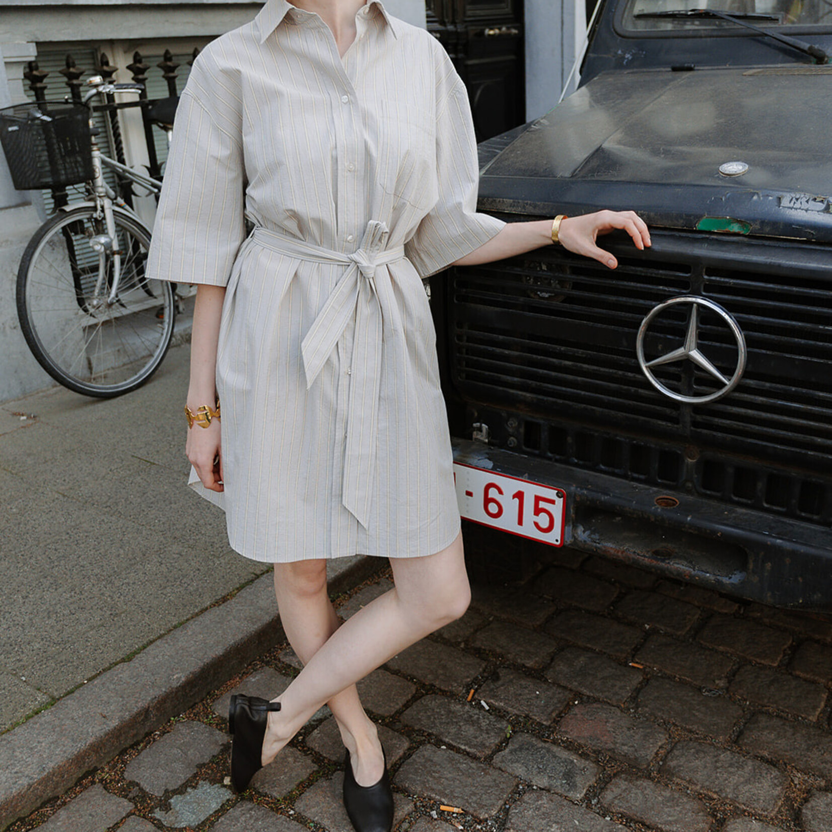 Soeur dress Dahlia (Stripe Light Grey)