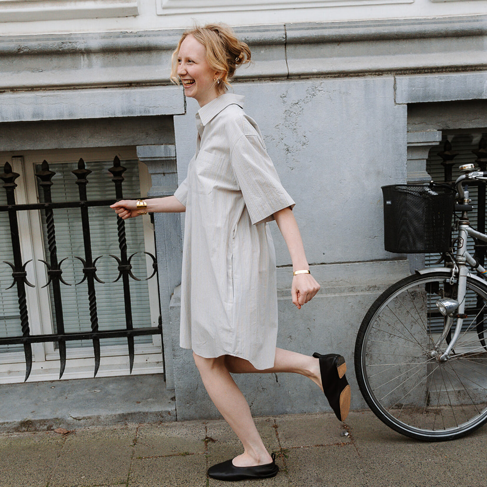 Soeur dress Dahlia (Stripe Light Grey)