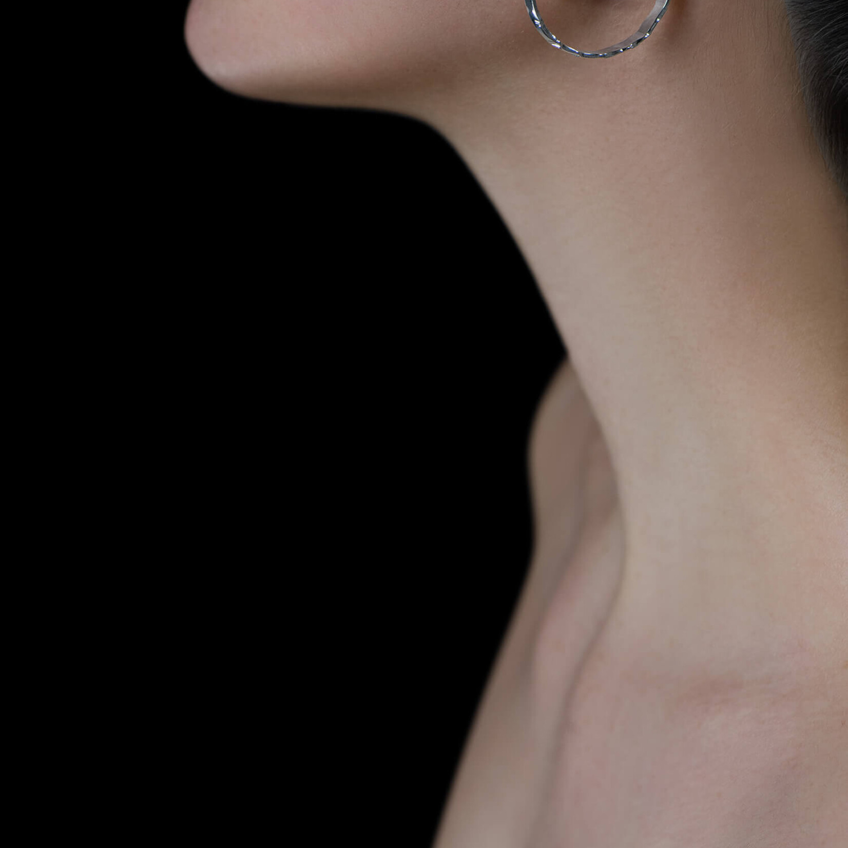 Tweek-eek Gray loops s earrings silver (medium)