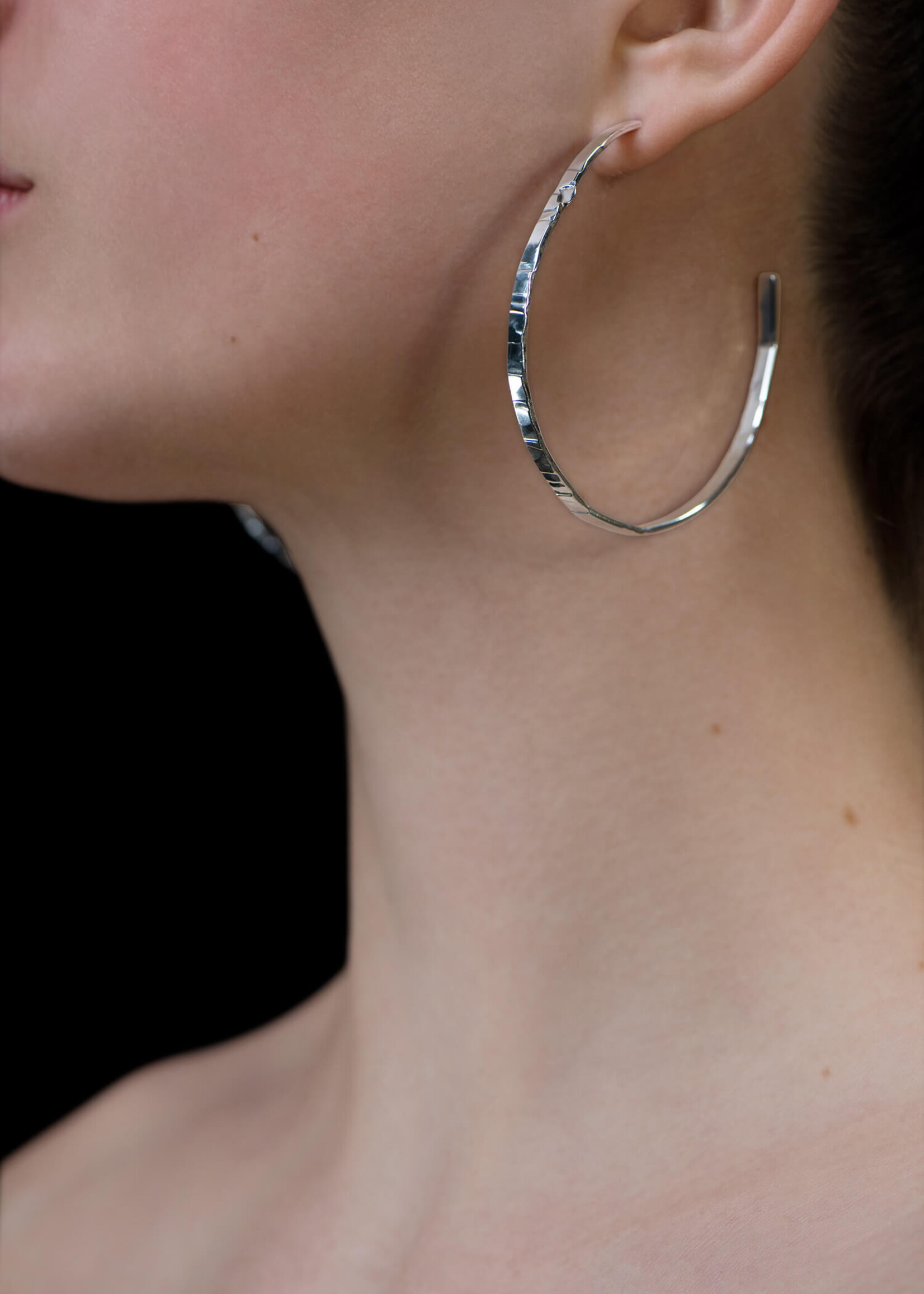 Tweek-eek Gray loops earrings silver (large)