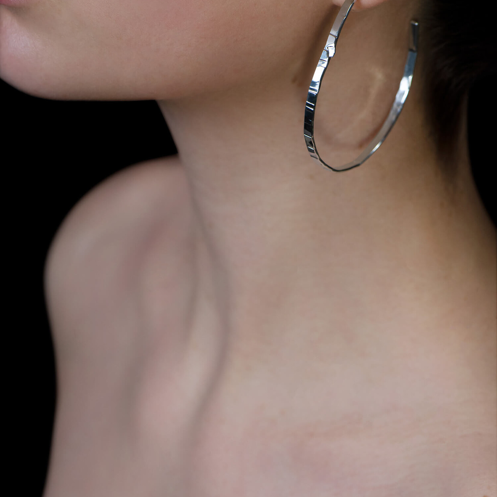 Tweek-eek Gray loops earrings silver (large)
