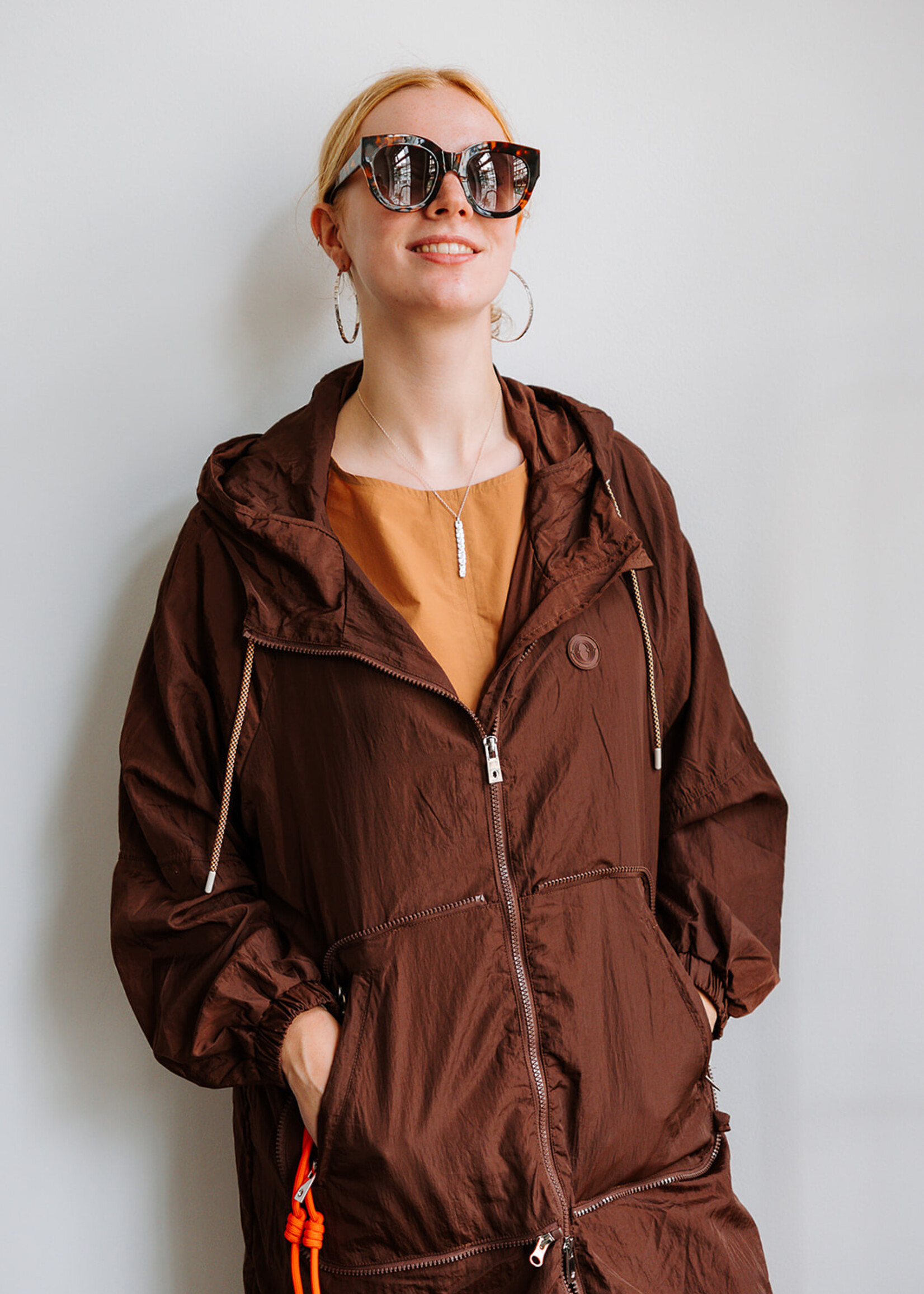 Ottod'Ame Windbreaker long (brown)