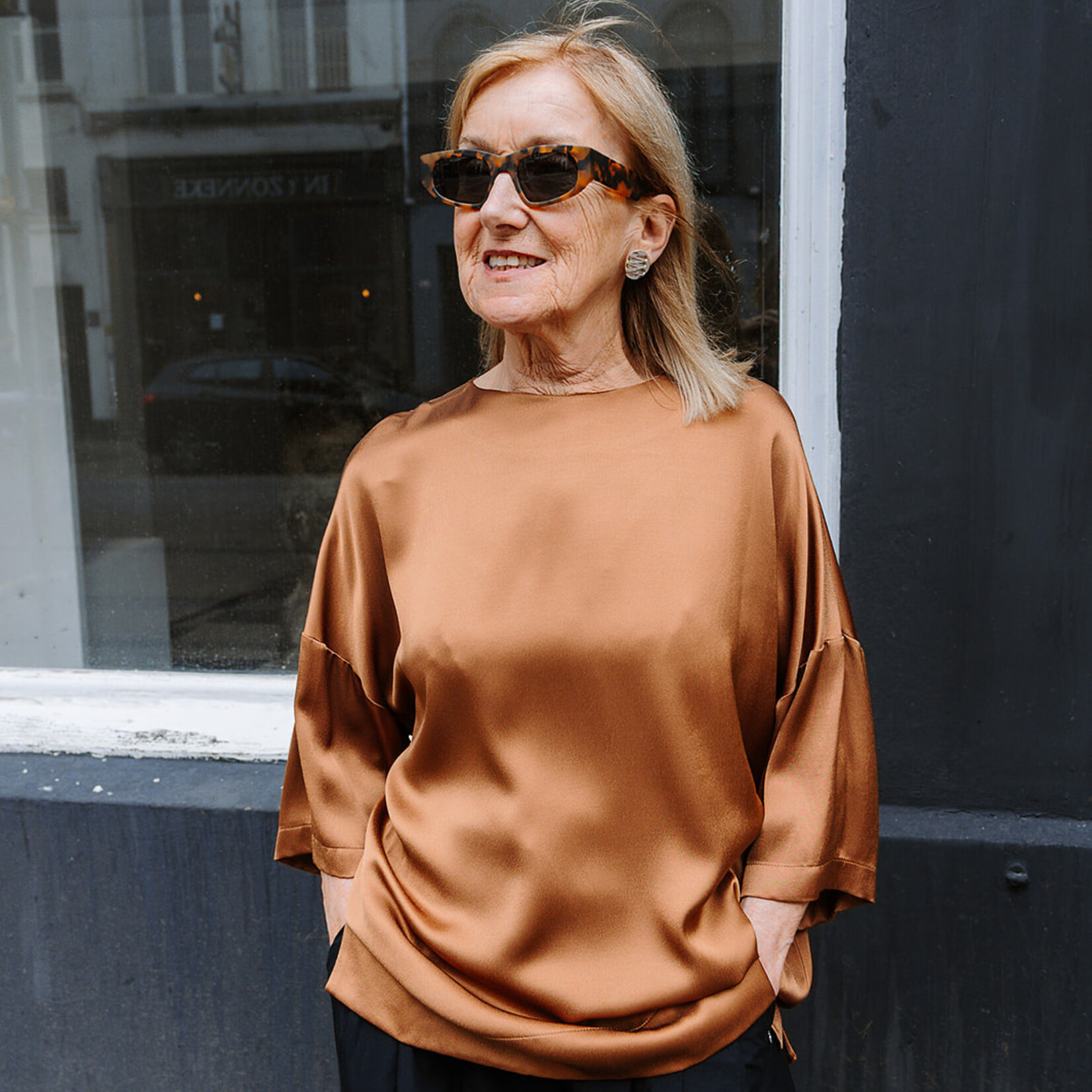 Ottod'Ame Viscose Blouse 3/4 sleeves (Caramel)