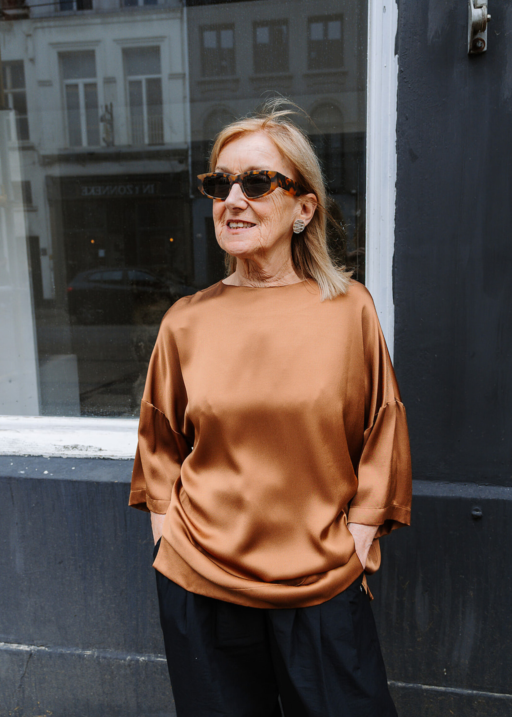 Ottod'Ame Viscose Blouse 3/4 sleeves (Caramel)