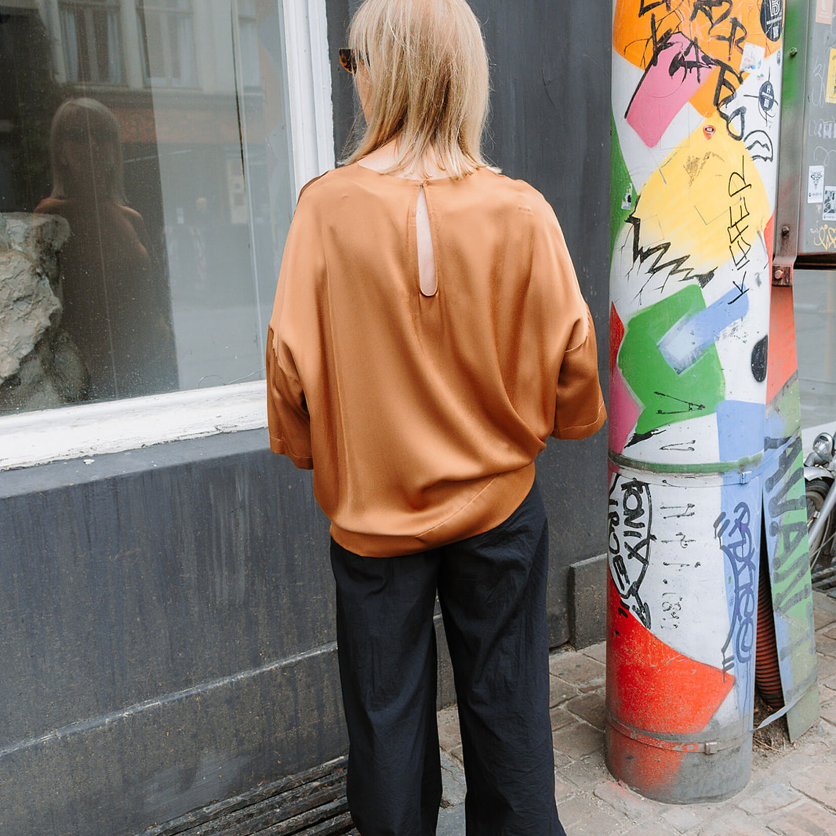 Ottod'Ame Viscose Blouse 3/4 sleeves (Caramel)