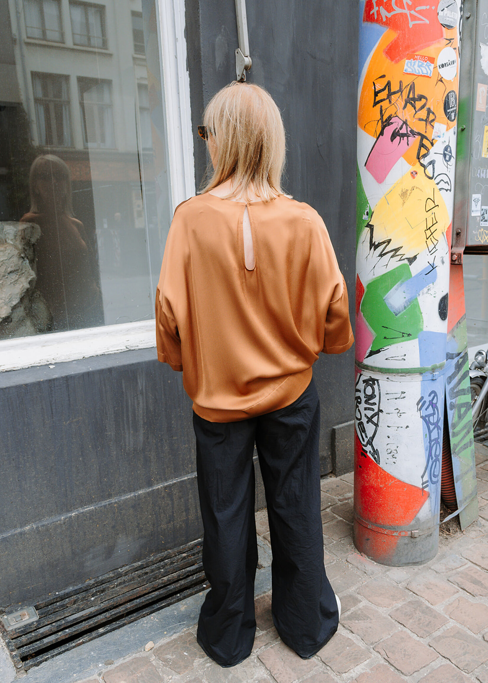 Ottod'Ame Viscose Blouse 3/4 sleeves (Caramel)